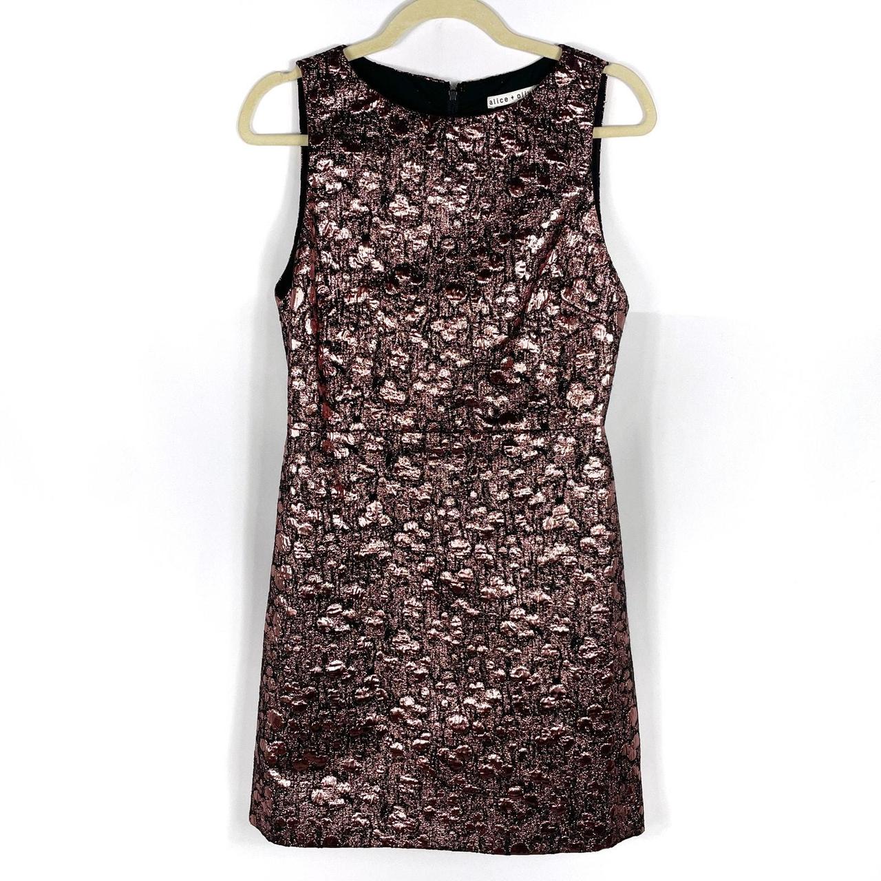 Alice Olivia Dot Metallic Mini Dress Rose Gold. Depop