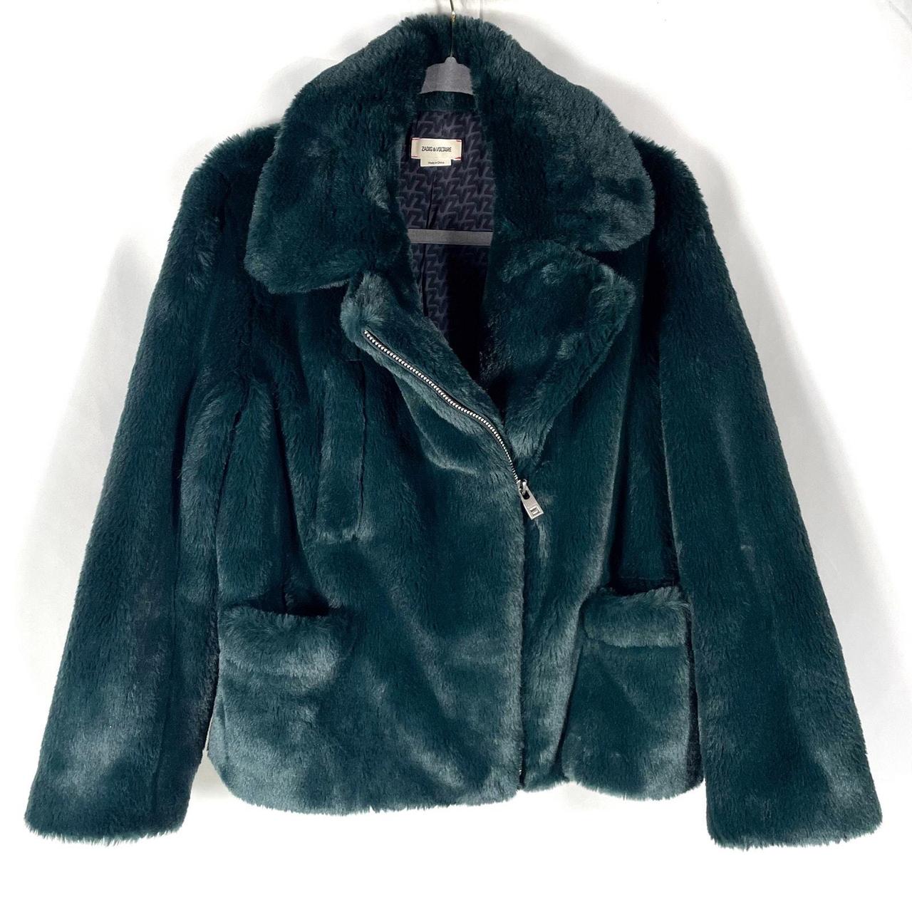 Zadig & Voltaire Women's Jacket - Green - XS – Zadig & Voltaire Freeze Faux Fur Coat …