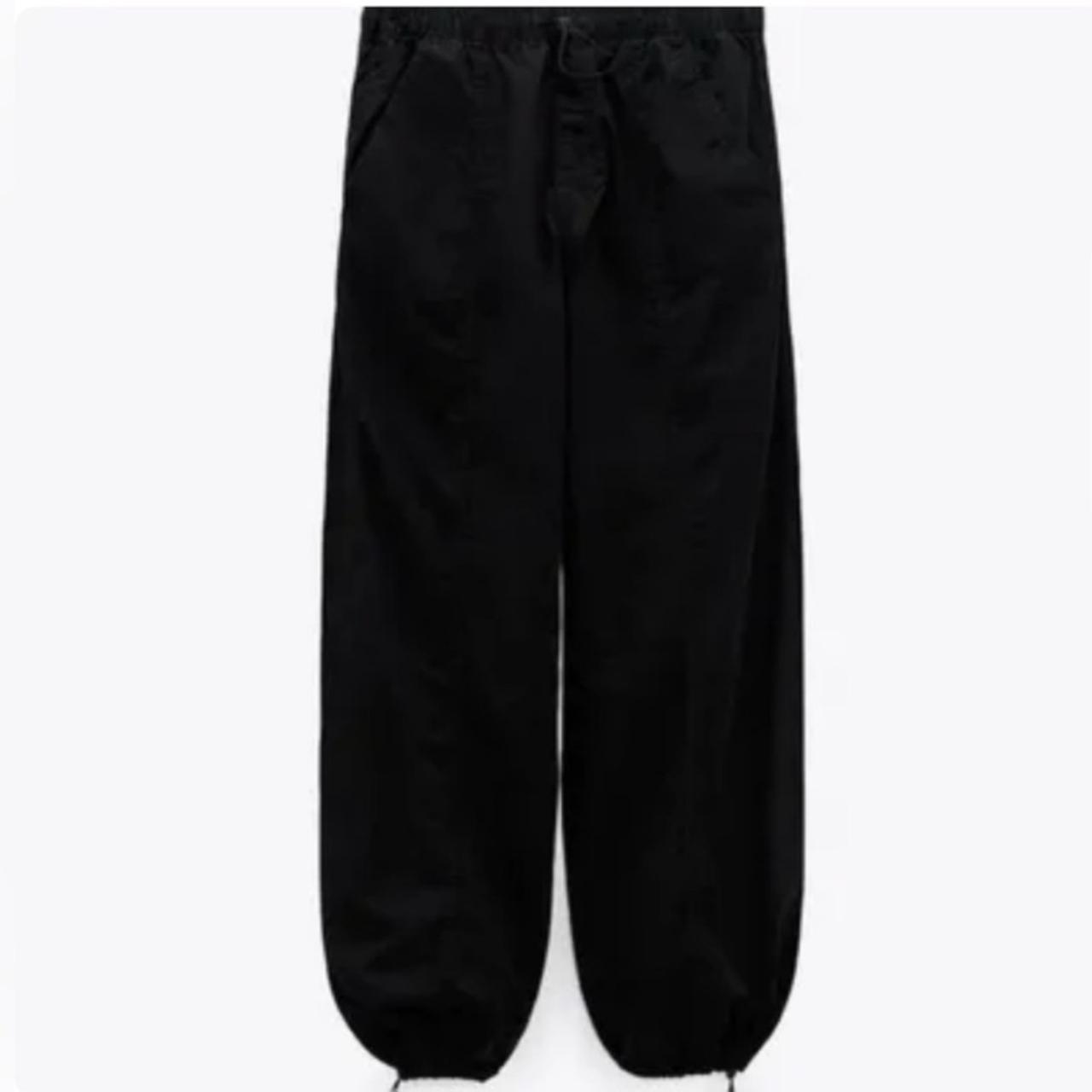 【2plan】Tube parachute string wide slacks Double piping line parachute pants – shoppinglist.online
