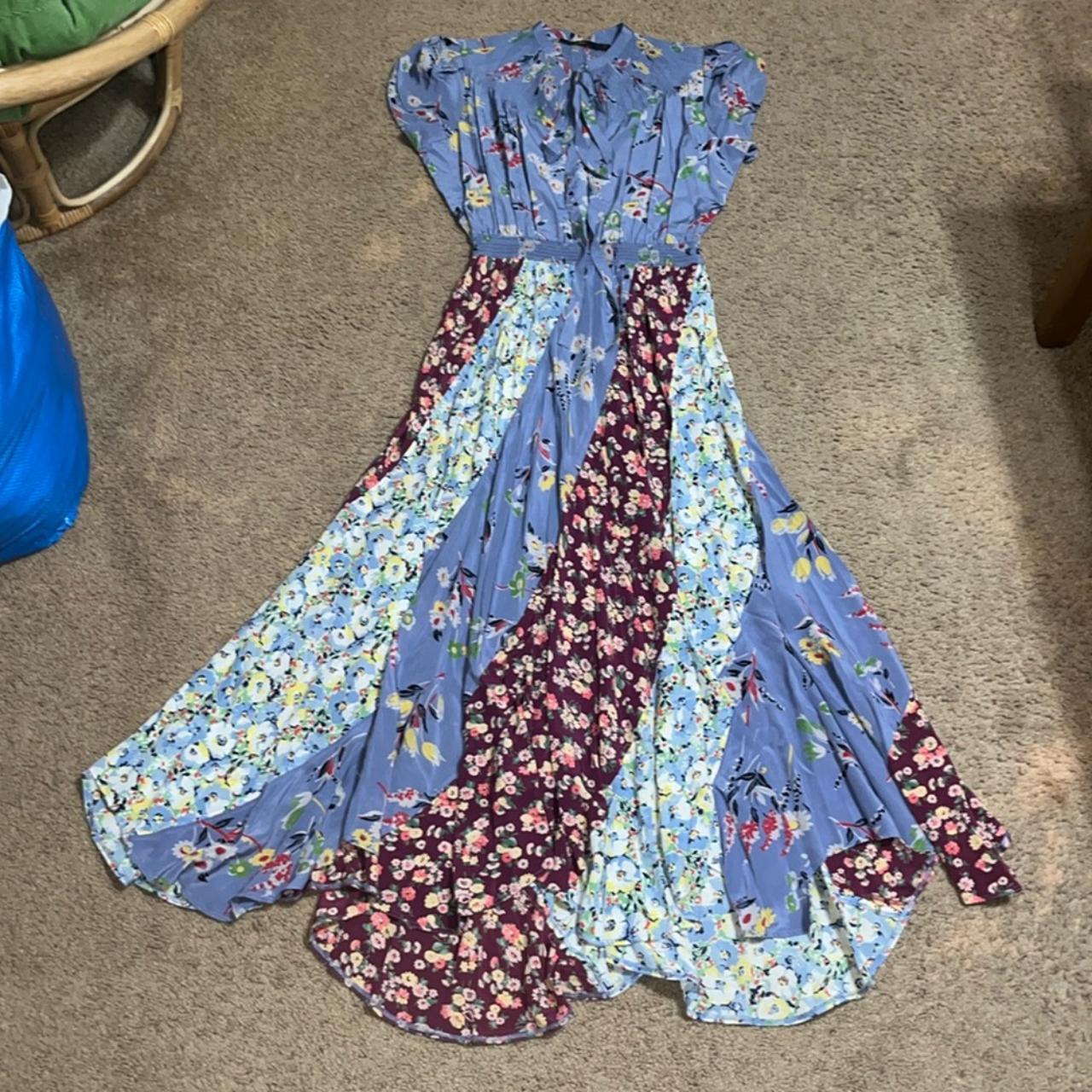 【Polo Ralph Lauren】Asymmetric maxi dress Polo Ralph Lauren Patchwork Floral Asymmetrical | Depop