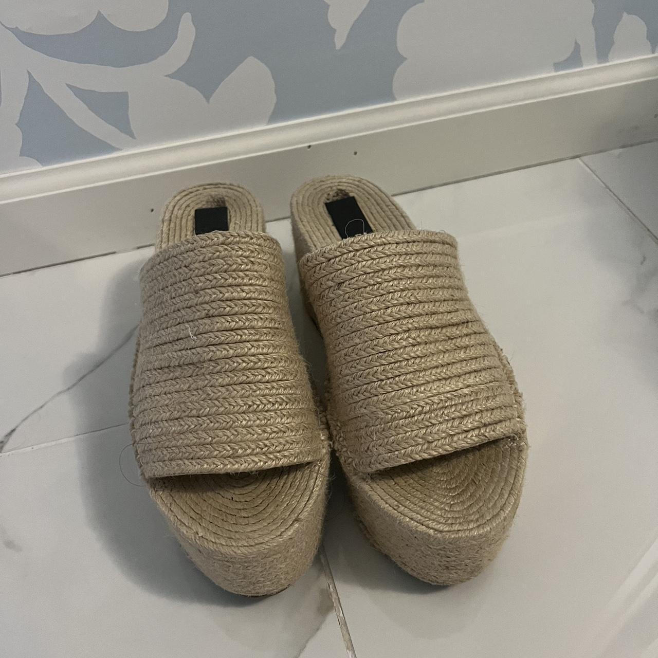Zara Tan espadrille platform sandals Depop