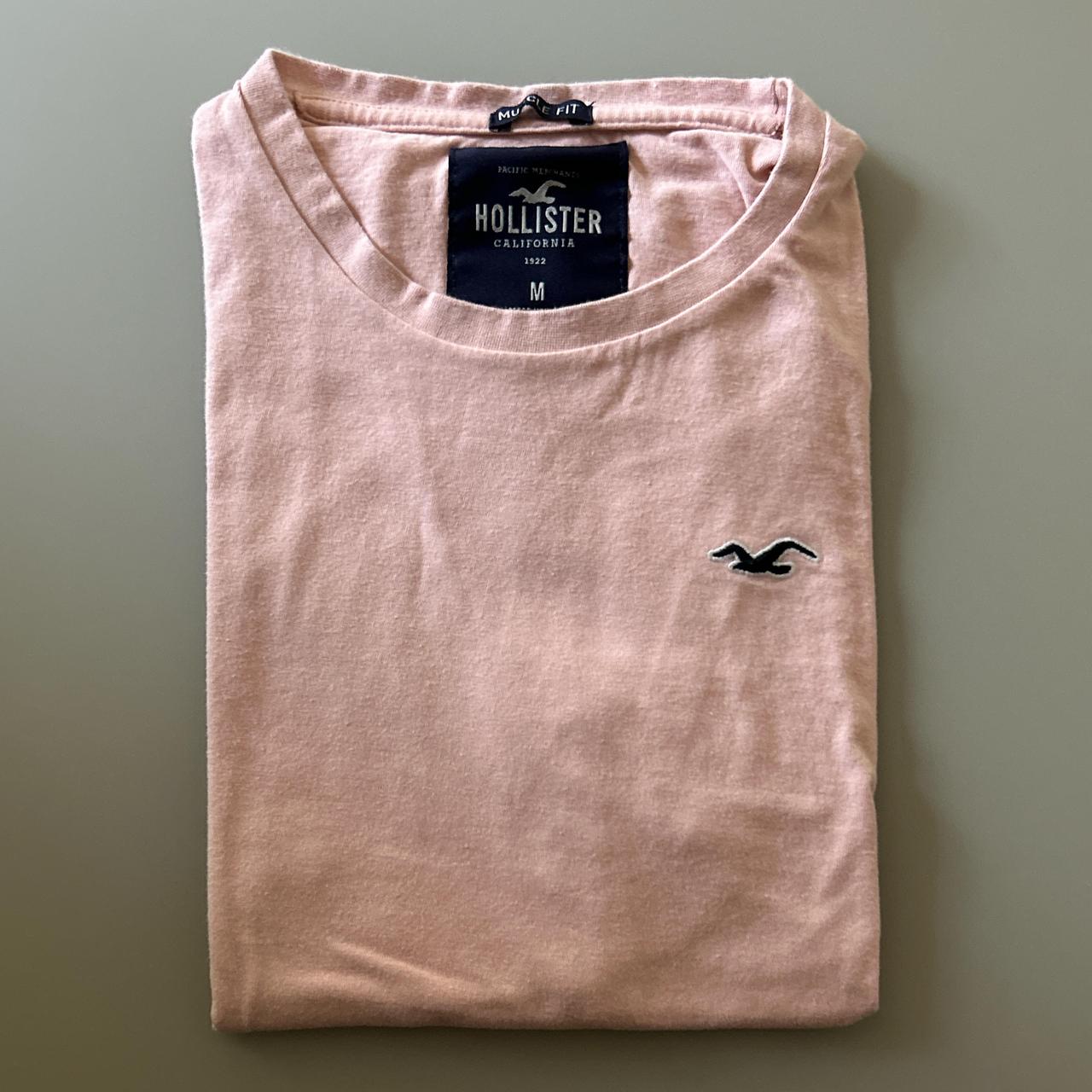 Pink hollister t shirt mens best sale