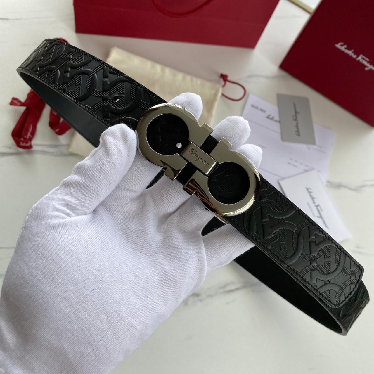 Salvatore Ferragamo black leather | Depop