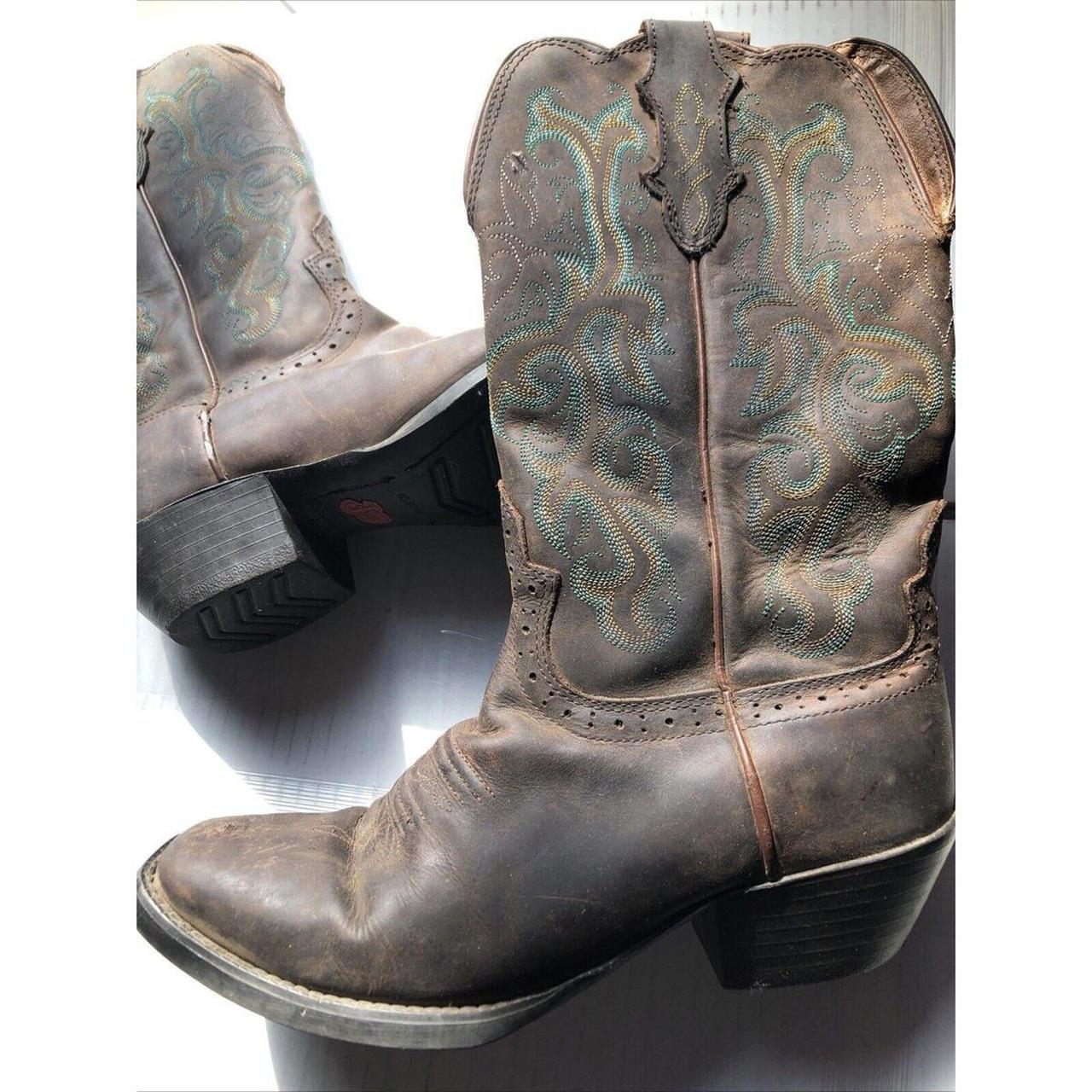 Women's Boots - Brown - US 8.5 – JUSTIN BOOTS Square Toe Stampede Western Boot …