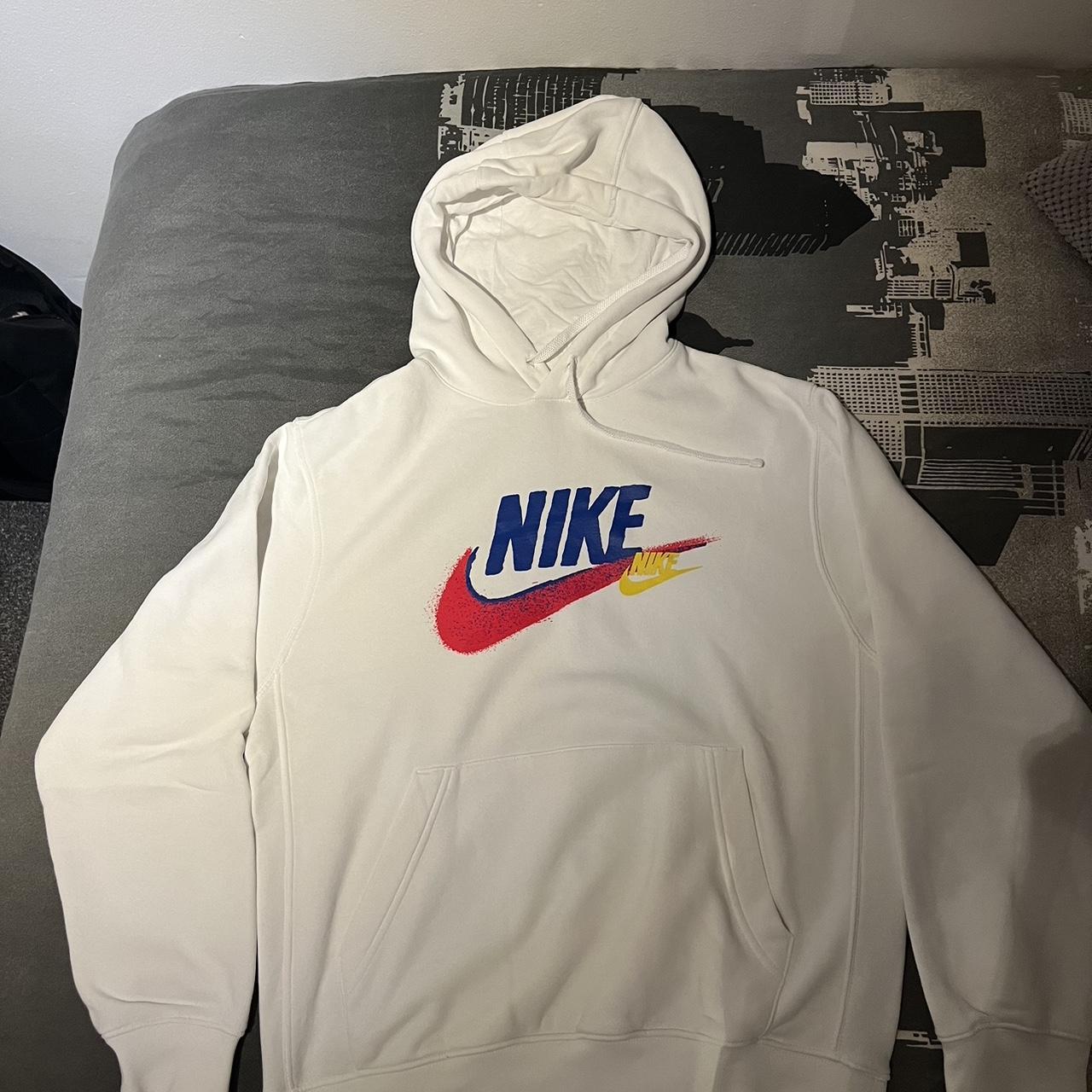 Mens white supreme protecty hoodie