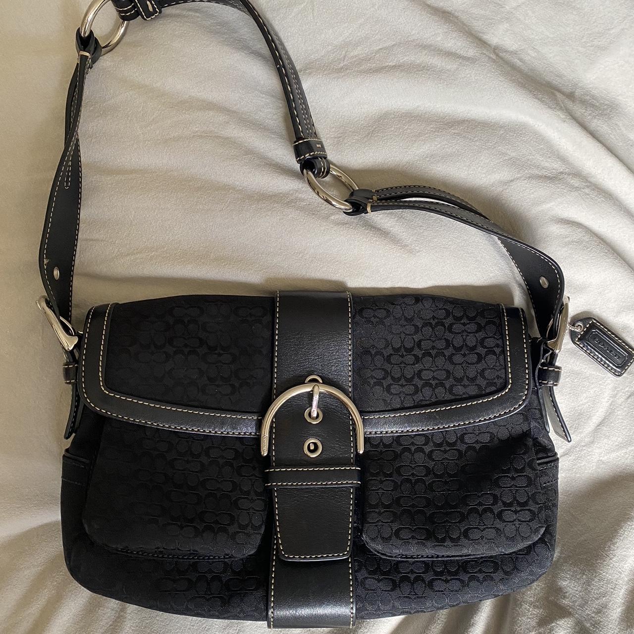 Coach Black Signature Monogram Shoulder Bag with. Depop