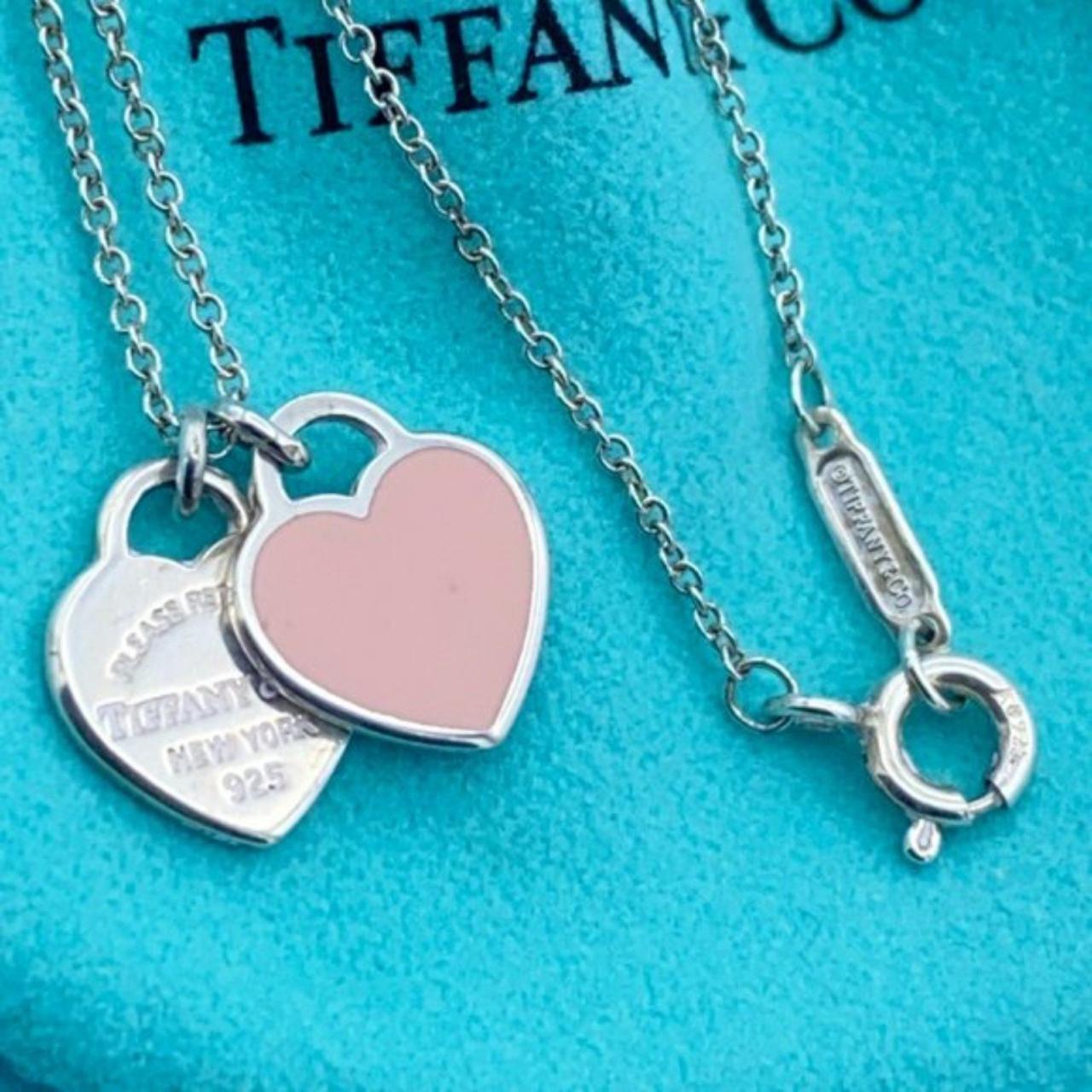 TIFFANY CO Tiffany Pink Mini Twin Heart Depop