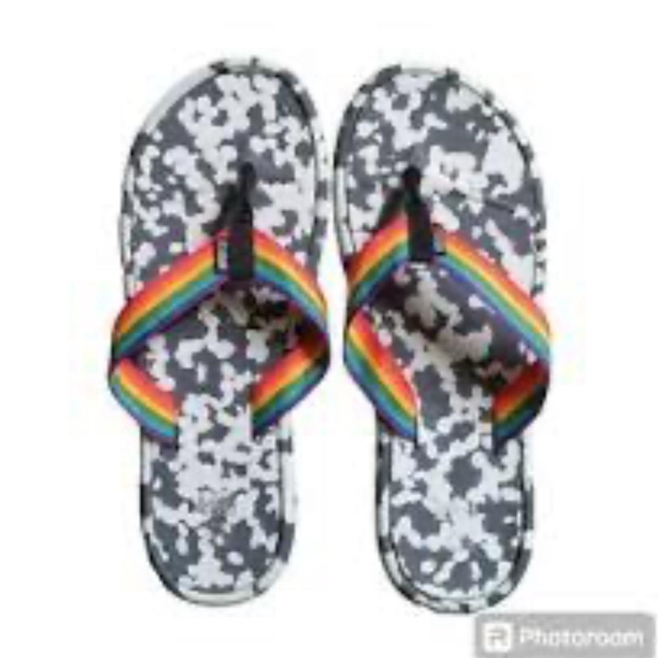 REI Recycled Wide Strap Flip Flops Pride Rainbow Depop