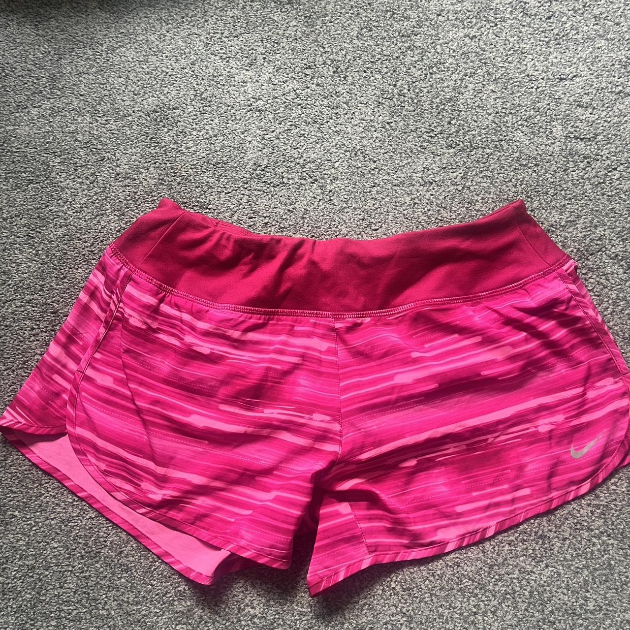 Nike hot pink dri fit running shorts Size medium... - Depop