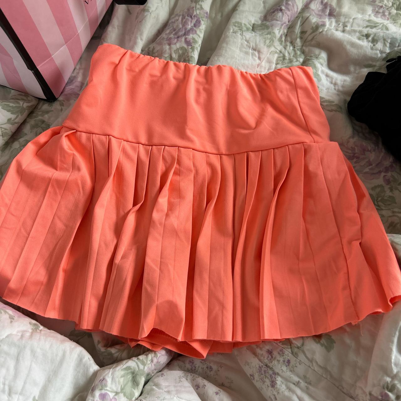 Orange mini tennis skirt #shein Size small Depop