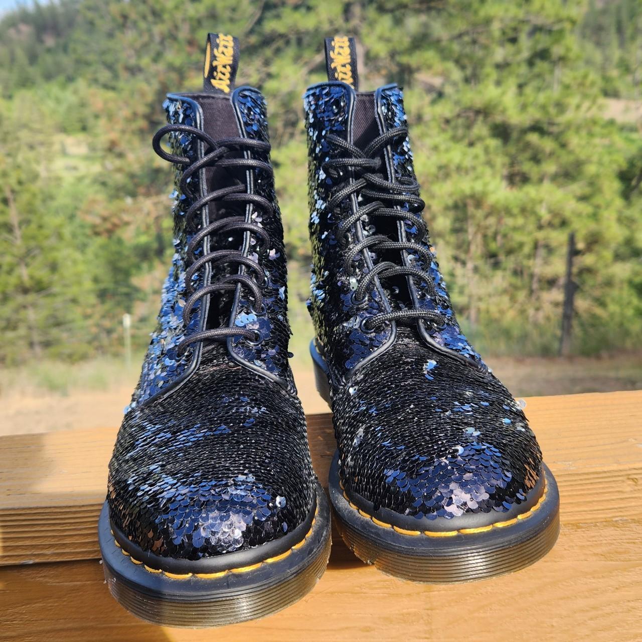 Dr martens blue black glitter online