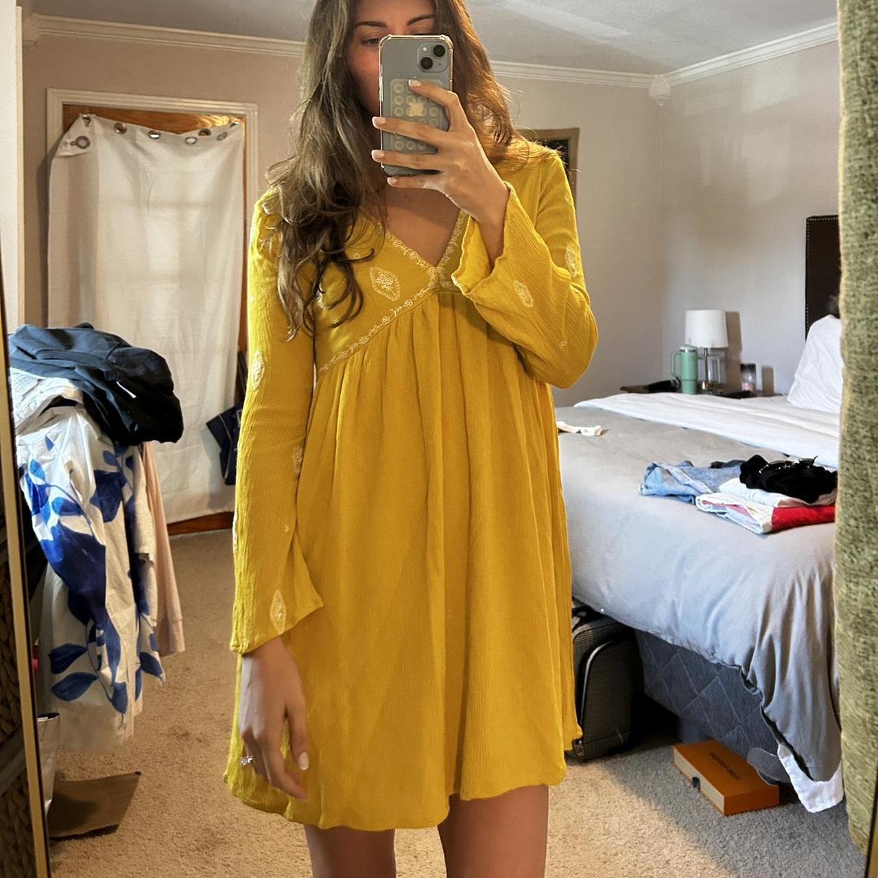 Sleeve Mini Dress Mustard Yellow Dress Long Sleeve “Rebellion One