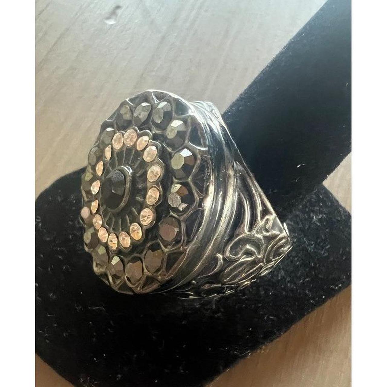 Women's Ring - Black – Gothic Statement Ring Size… - image 2