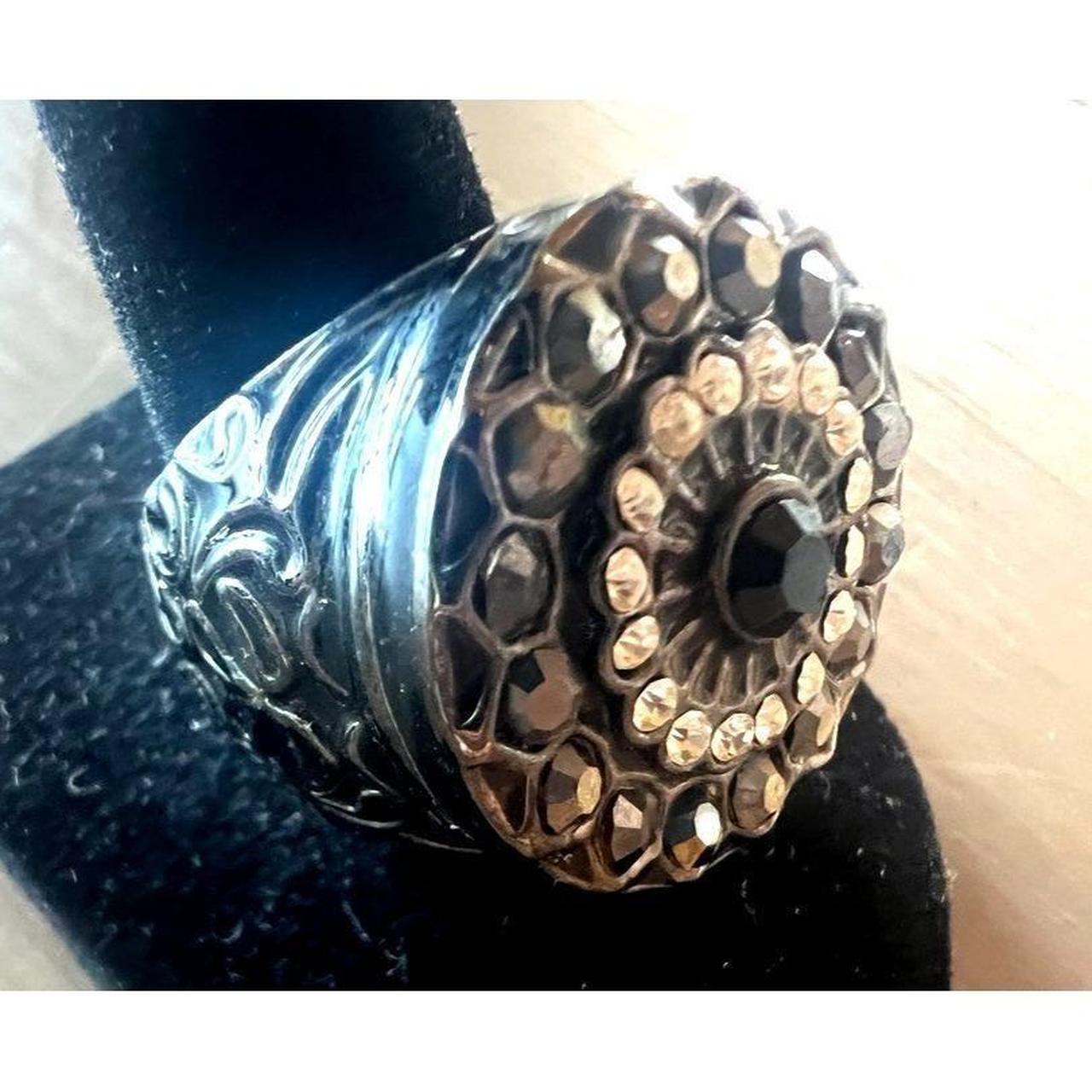Women's Ring - Black – Gothic Statement Ring Size… - image 3
