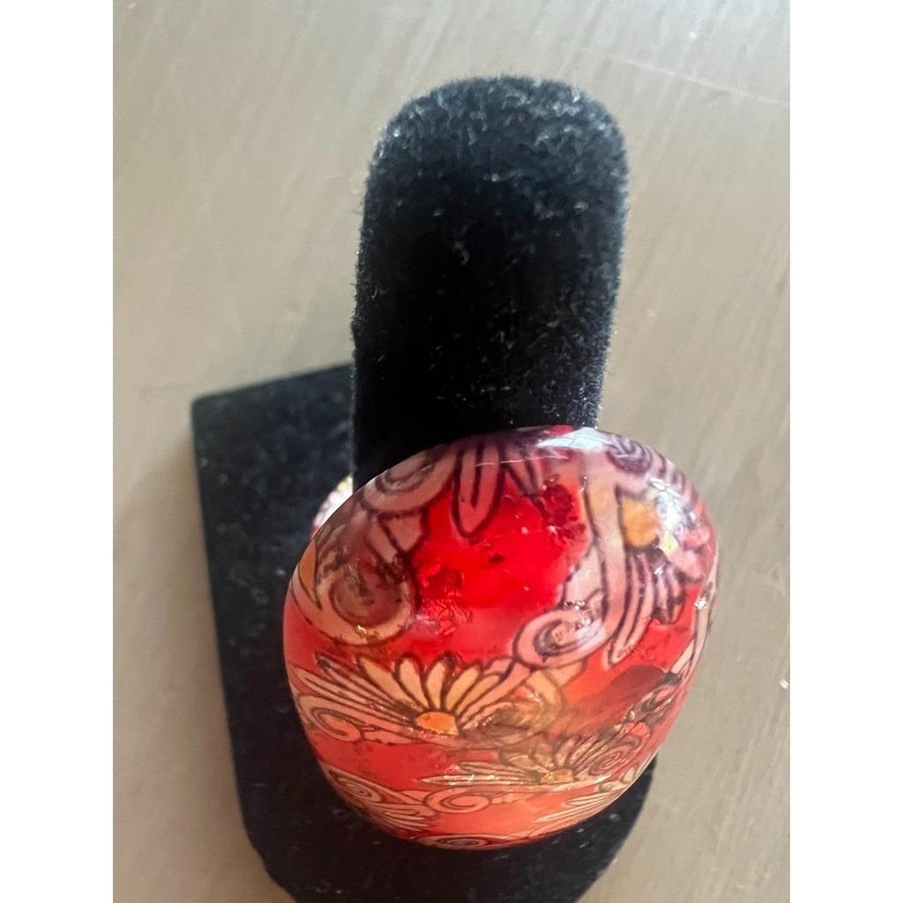 Women's Ring - Red – Modern Statement Ring Red Fl… - image 5