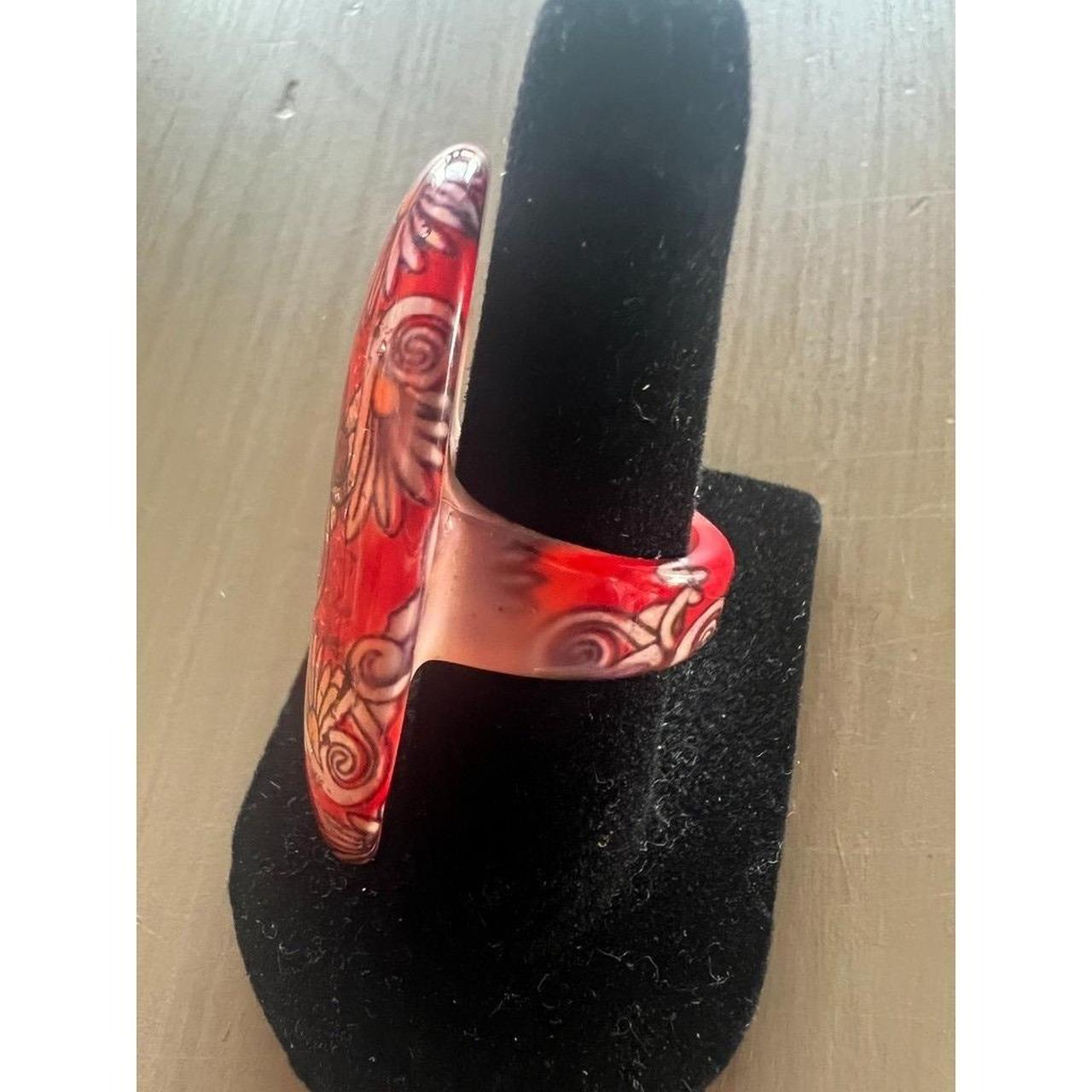 Women's Ring - Red – Modern Statement Ring Red Fl… - image 6