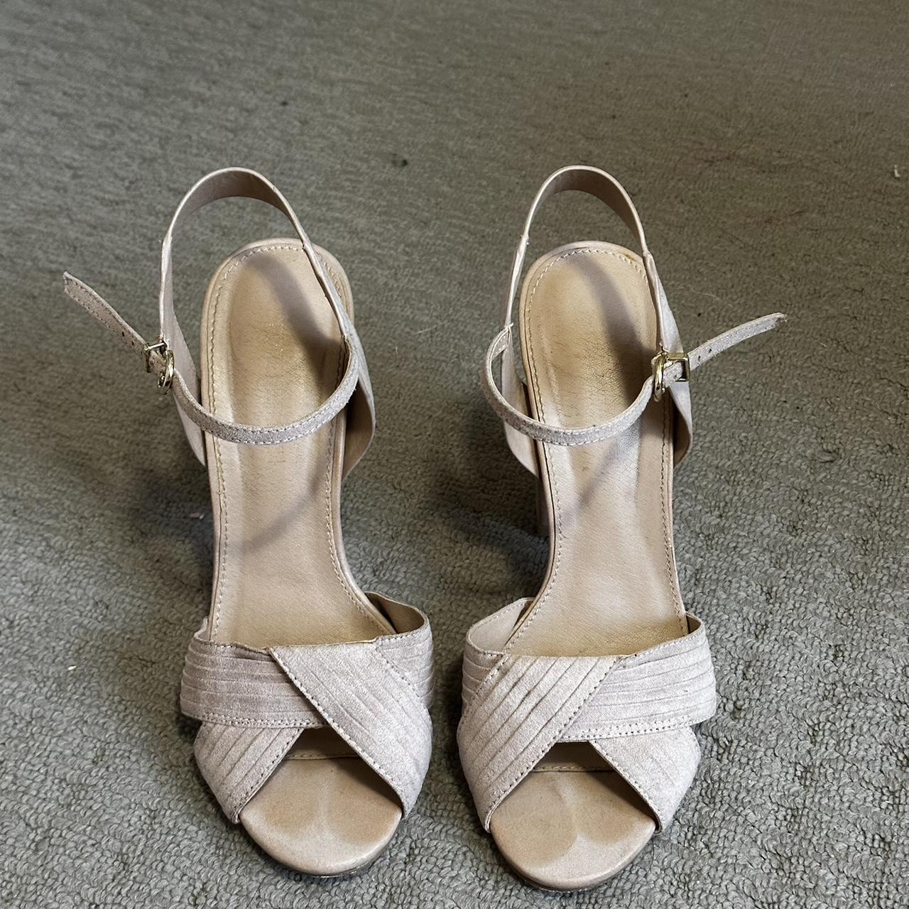 Forever New Nude Block Heels Size EU38 which is... - Depop