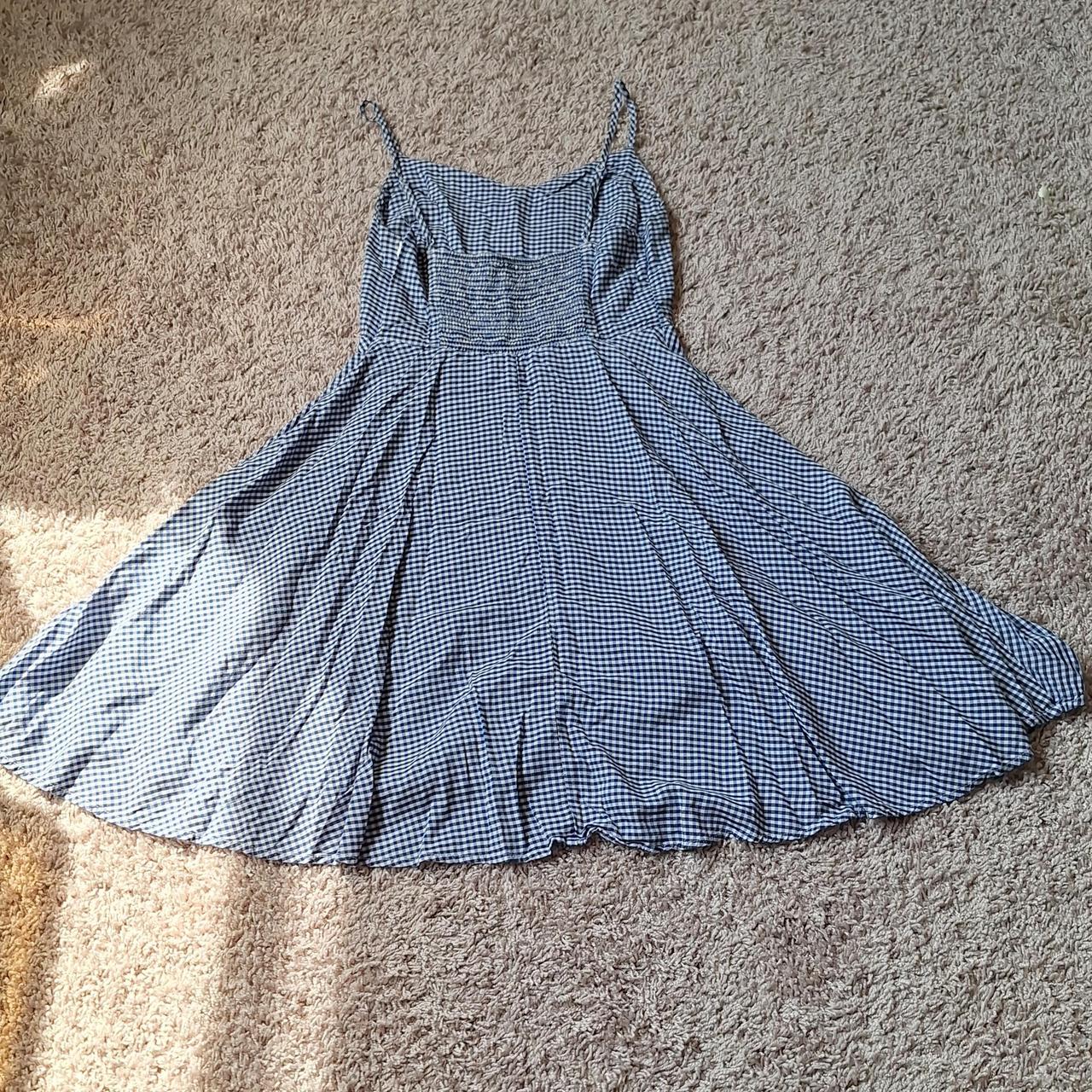 Old Navey Blue Plaid dress Pre-owned Has a small... - Depop