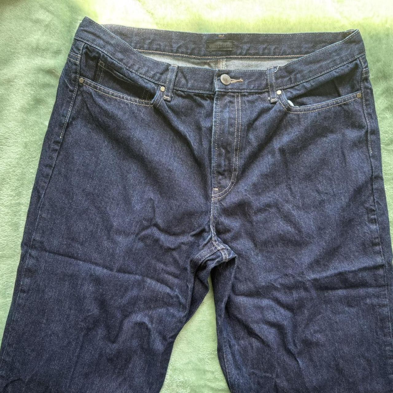 Uniqlo low waisted raw denim jeans wide Depop