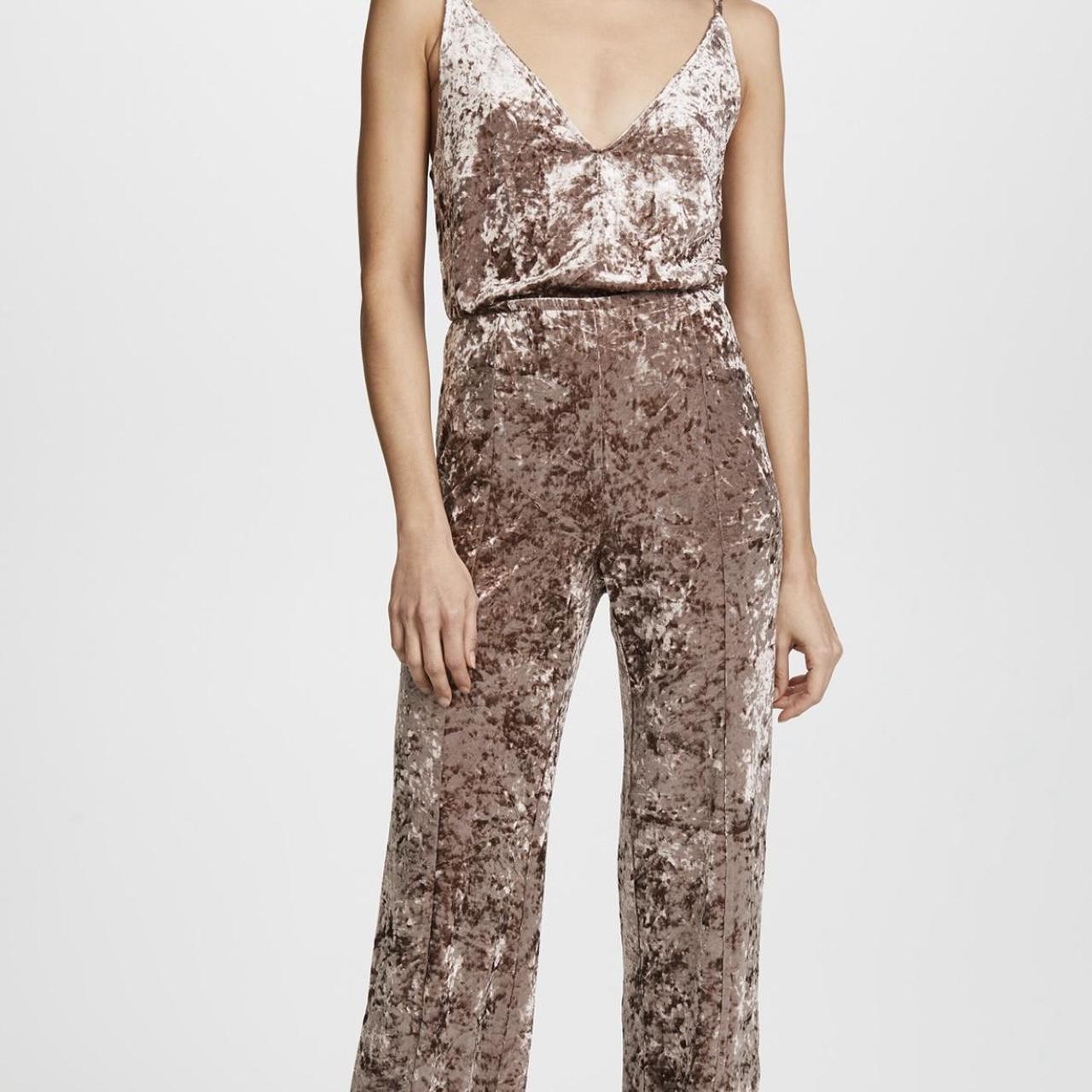 BB Dakota Sleeveless Velvet Jumpsuit in Blush Pink