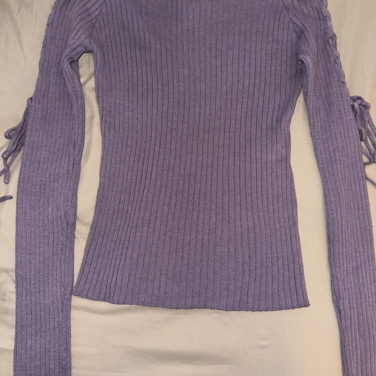 Off Shoulder Long Sleeve Top w/ 2/3 sleeve ties Depop - Main Image