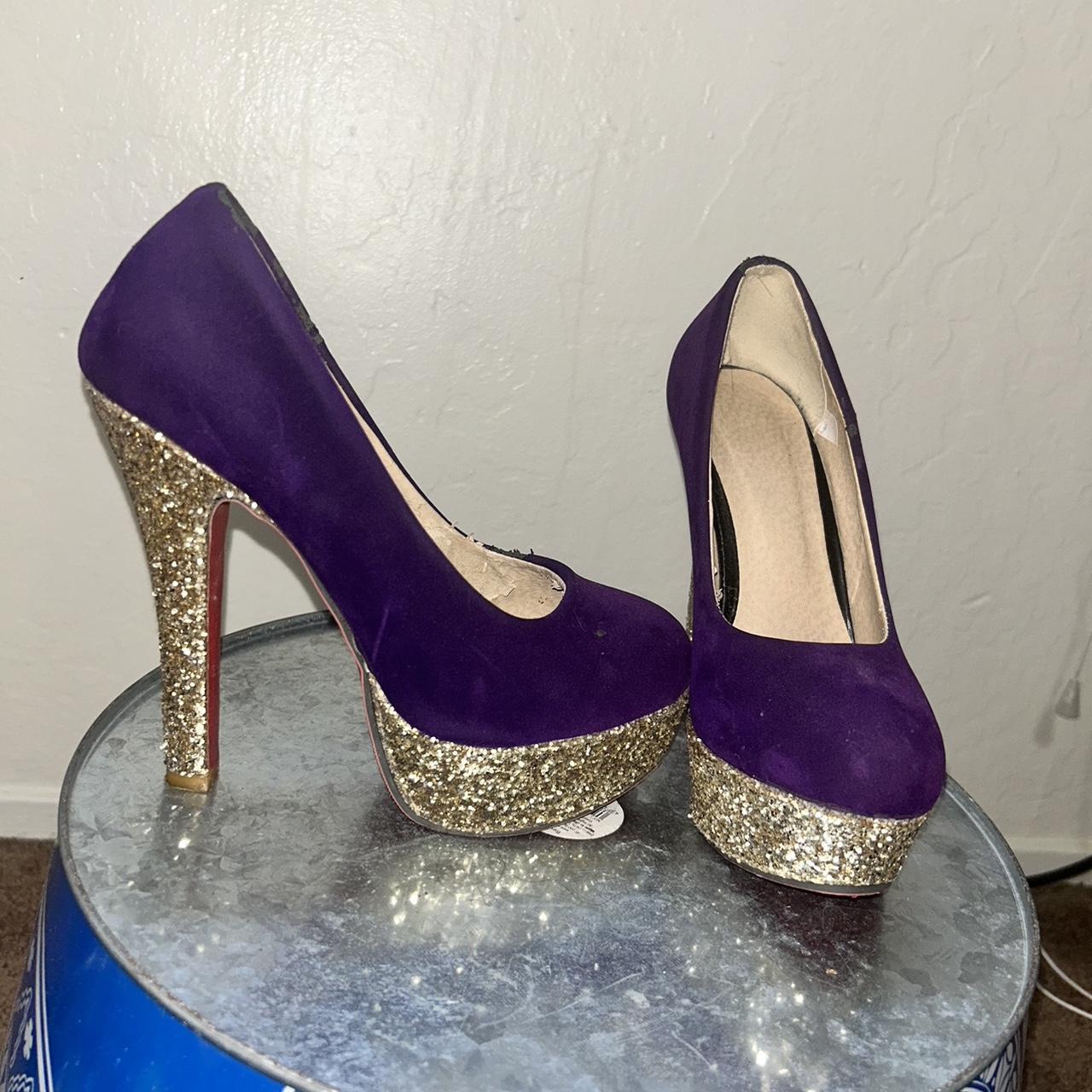 Purple and Gold heels