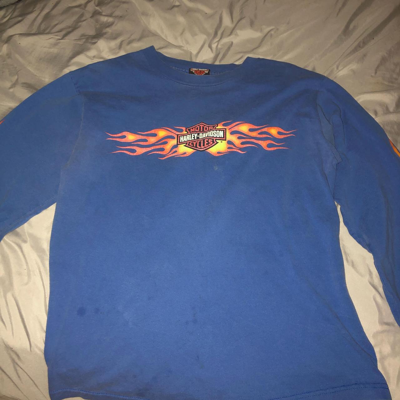 IONSEOUL HARLEY‐DAVIDSON COLOR FLAME LONG‐SLEEVE T BJ447 Harley Davidson Flame Long Sleeve Shirt - L – Fire Vintage