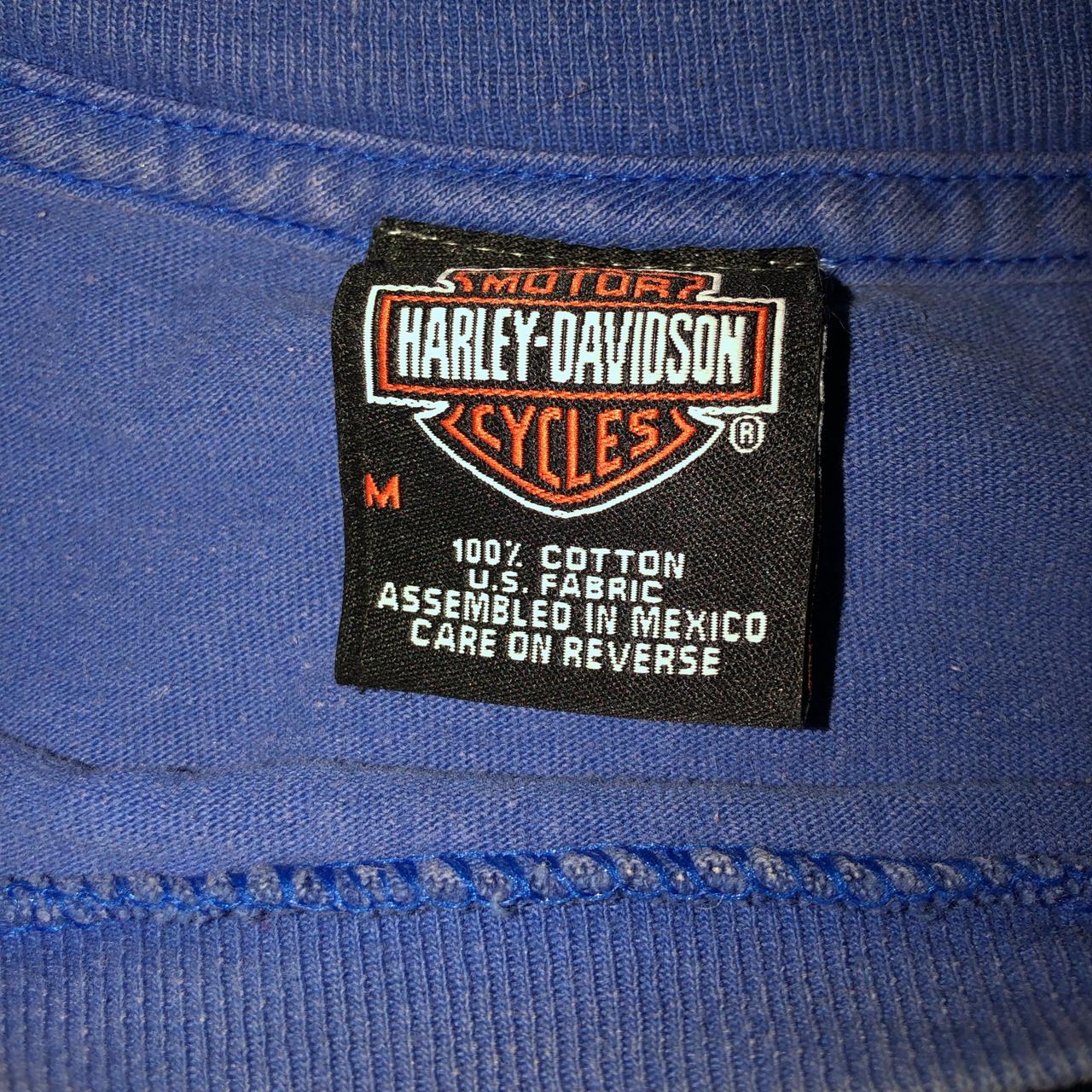 Harley Davidson blue and orange flame long sleeve | Depop