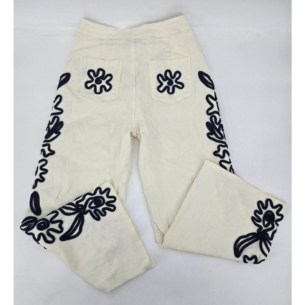 Source Unknown Women's Jeans - White/Blue - M – V… - image 2