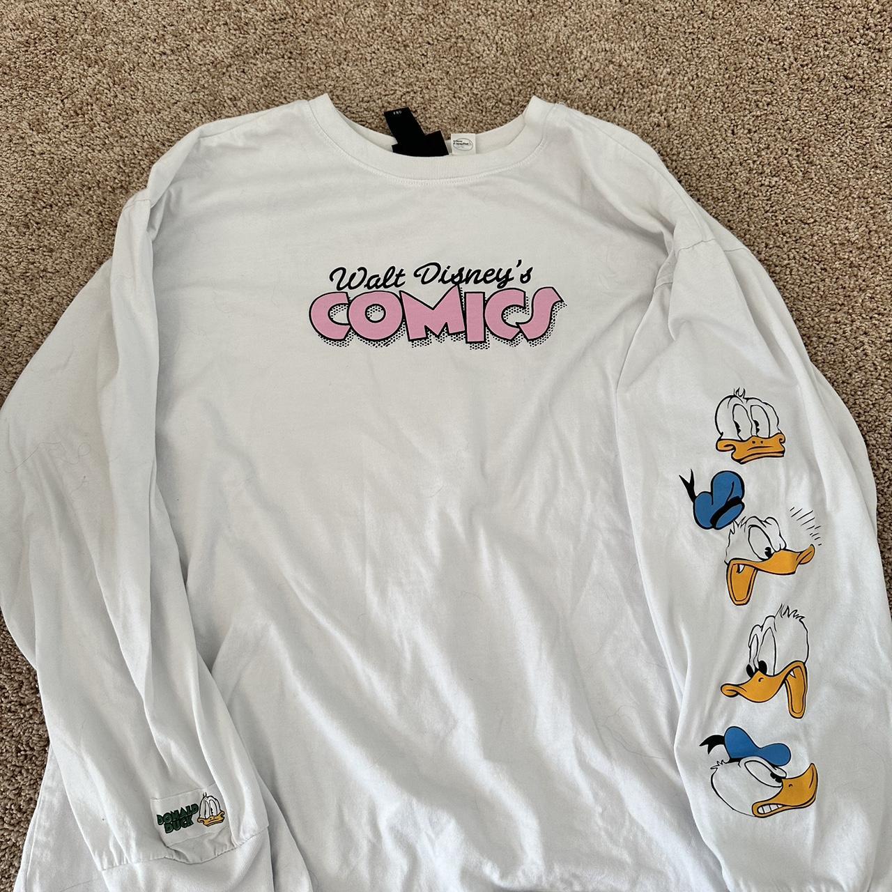 XL White Walt Disney Comics Donald Duck long sleeve