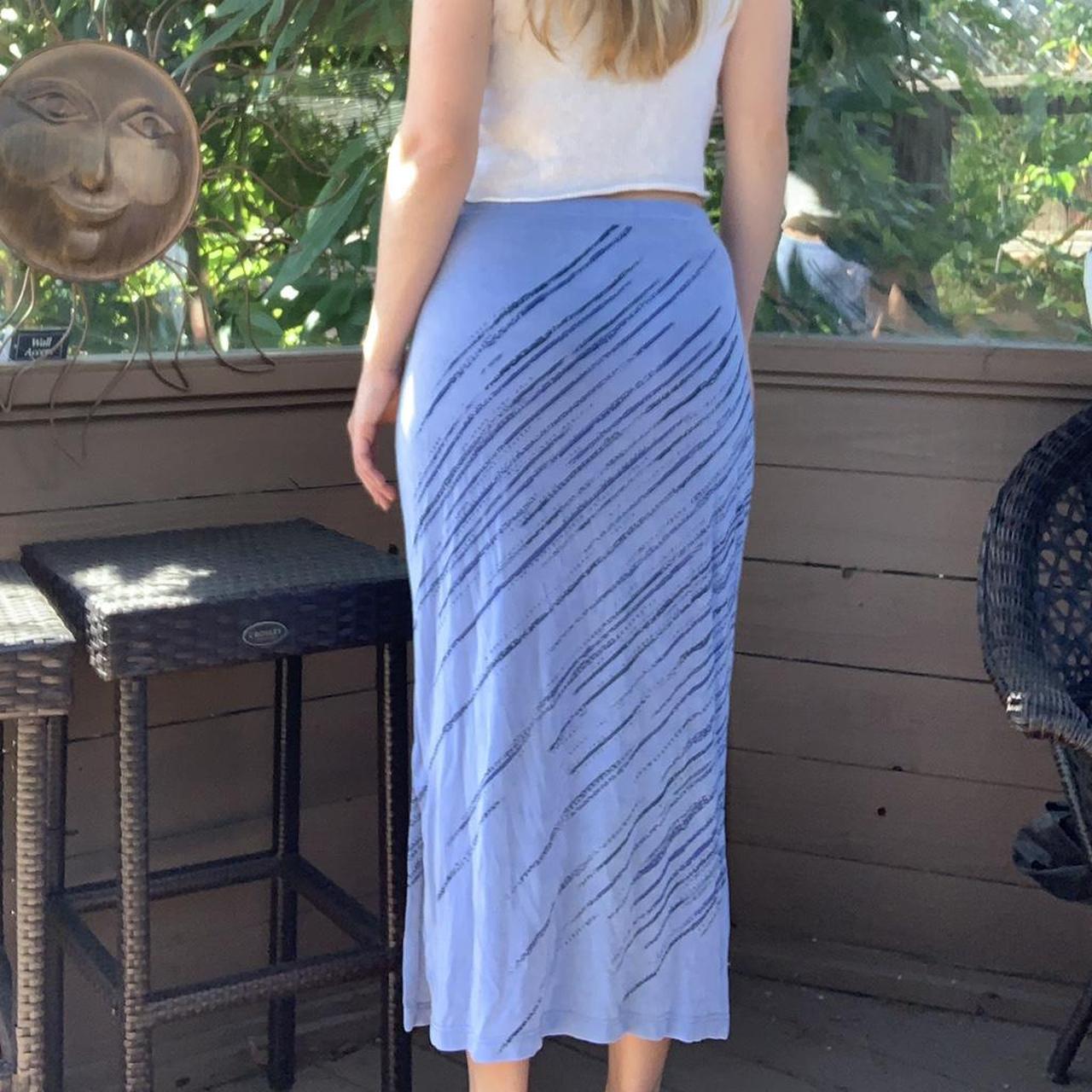 Vintage blue maxi skirt💧 Long blue skirt with side... Depop