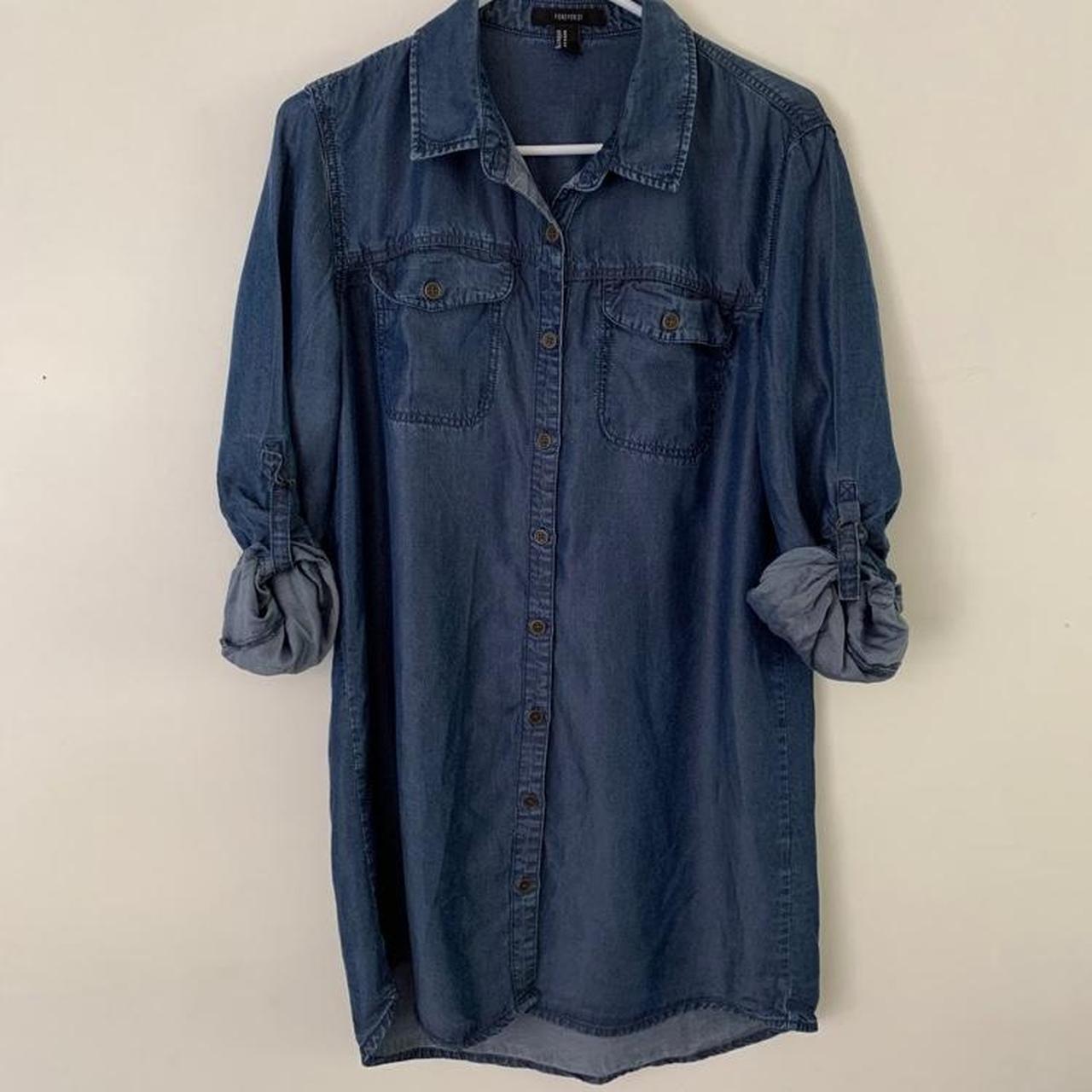 Forever 21 denim shirt dress deals