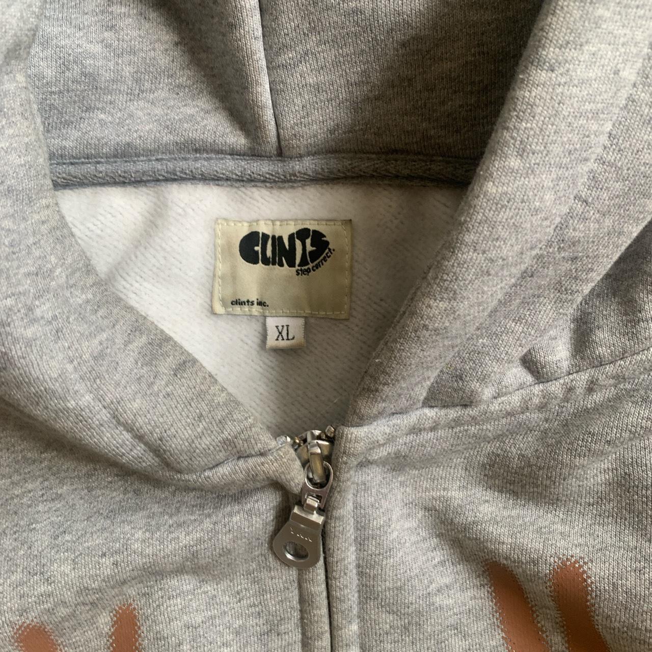 Grey Clint’s zip up hoodie size XL, prestige... - Depop