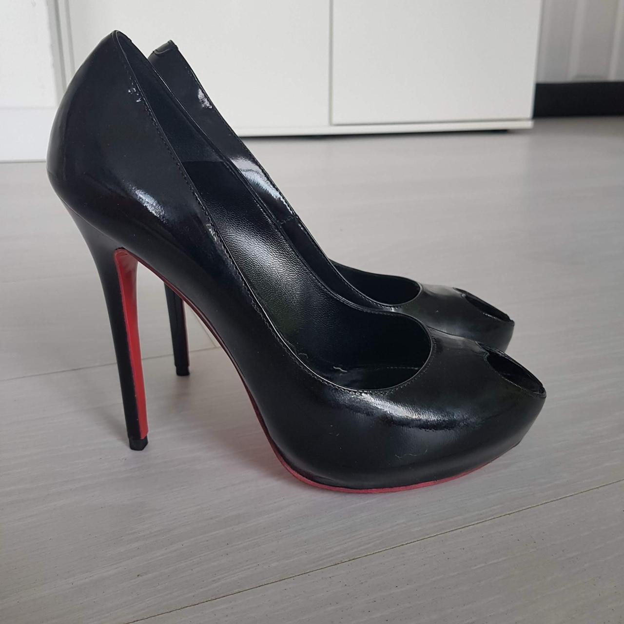 High shine Alexander McQueen black heels with Depop