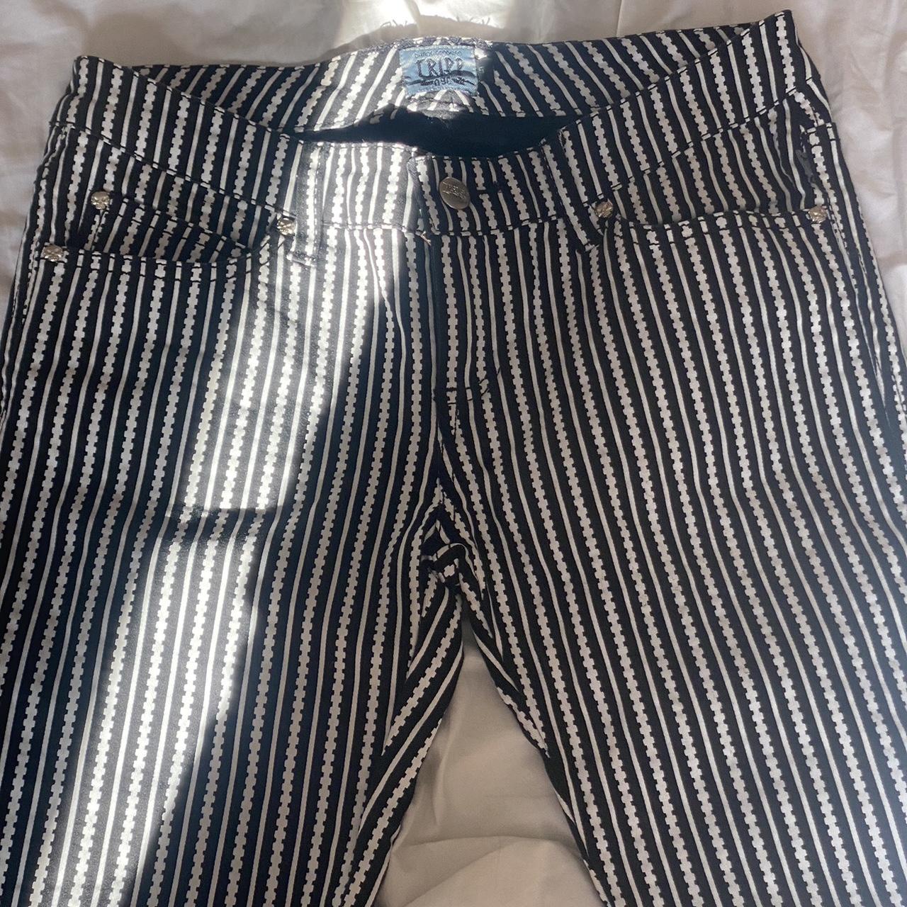 Tripp NYC Women's Black and White Trousers | Depop