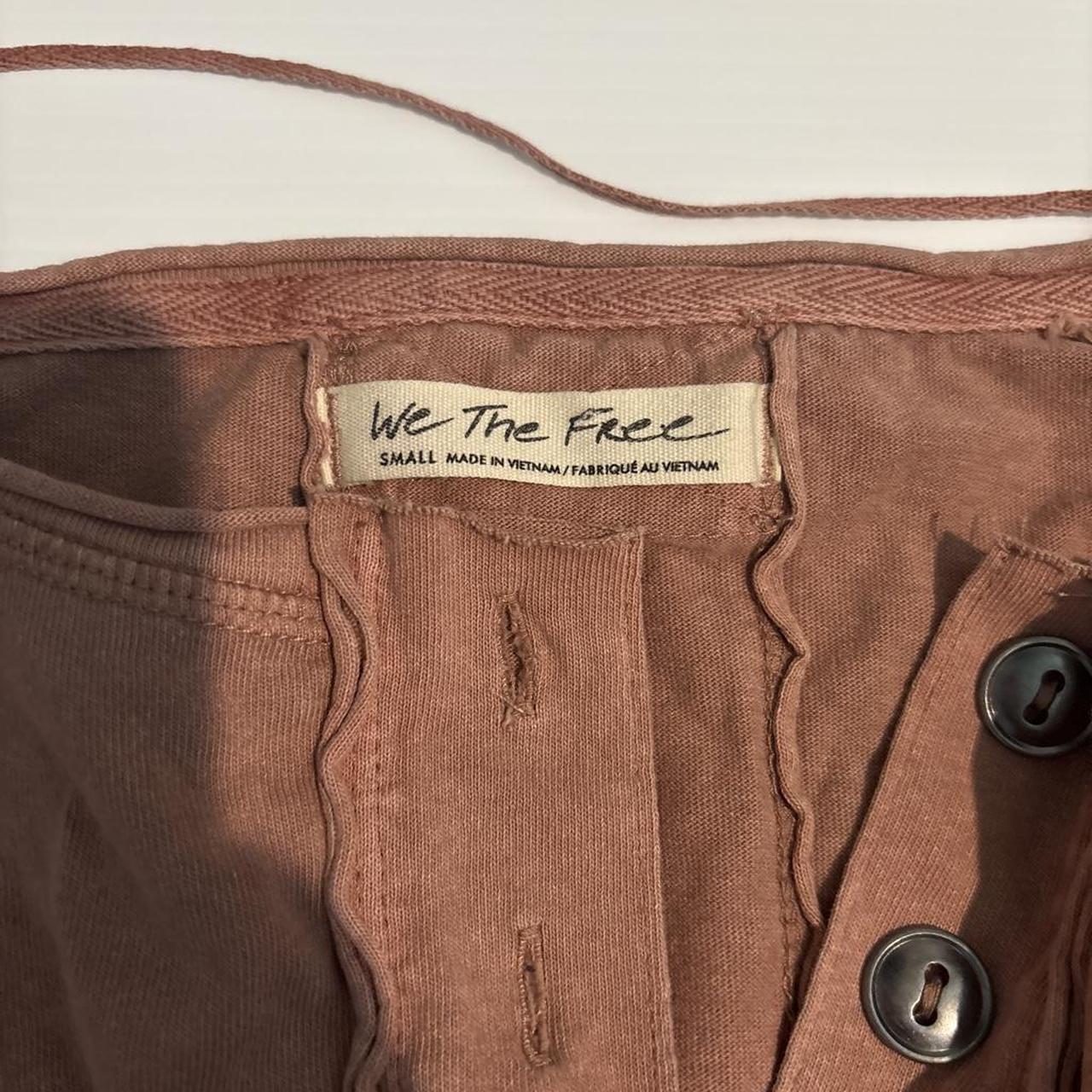 We the free women's brown and pink shirt