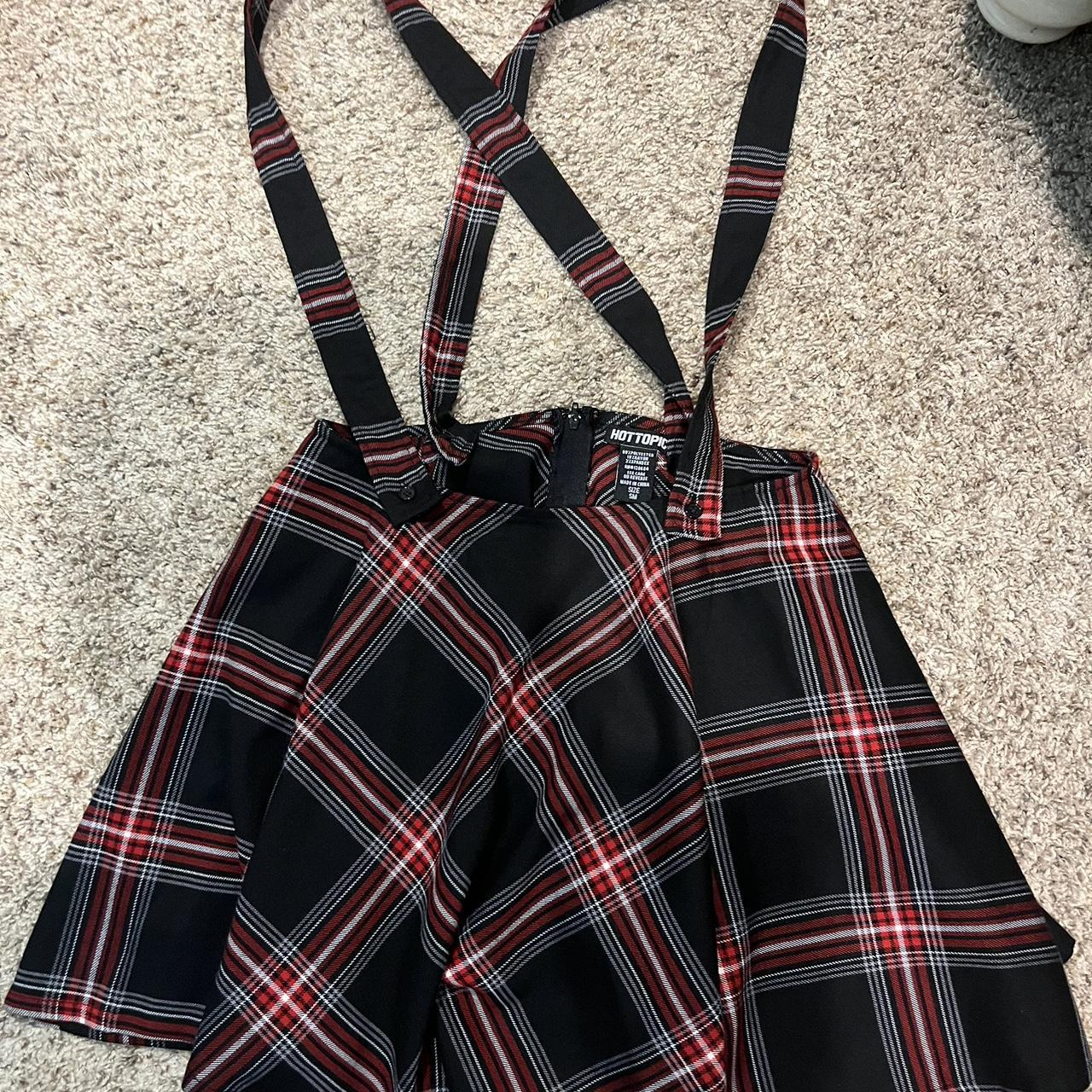 Plaid skirt with suspenders best sale