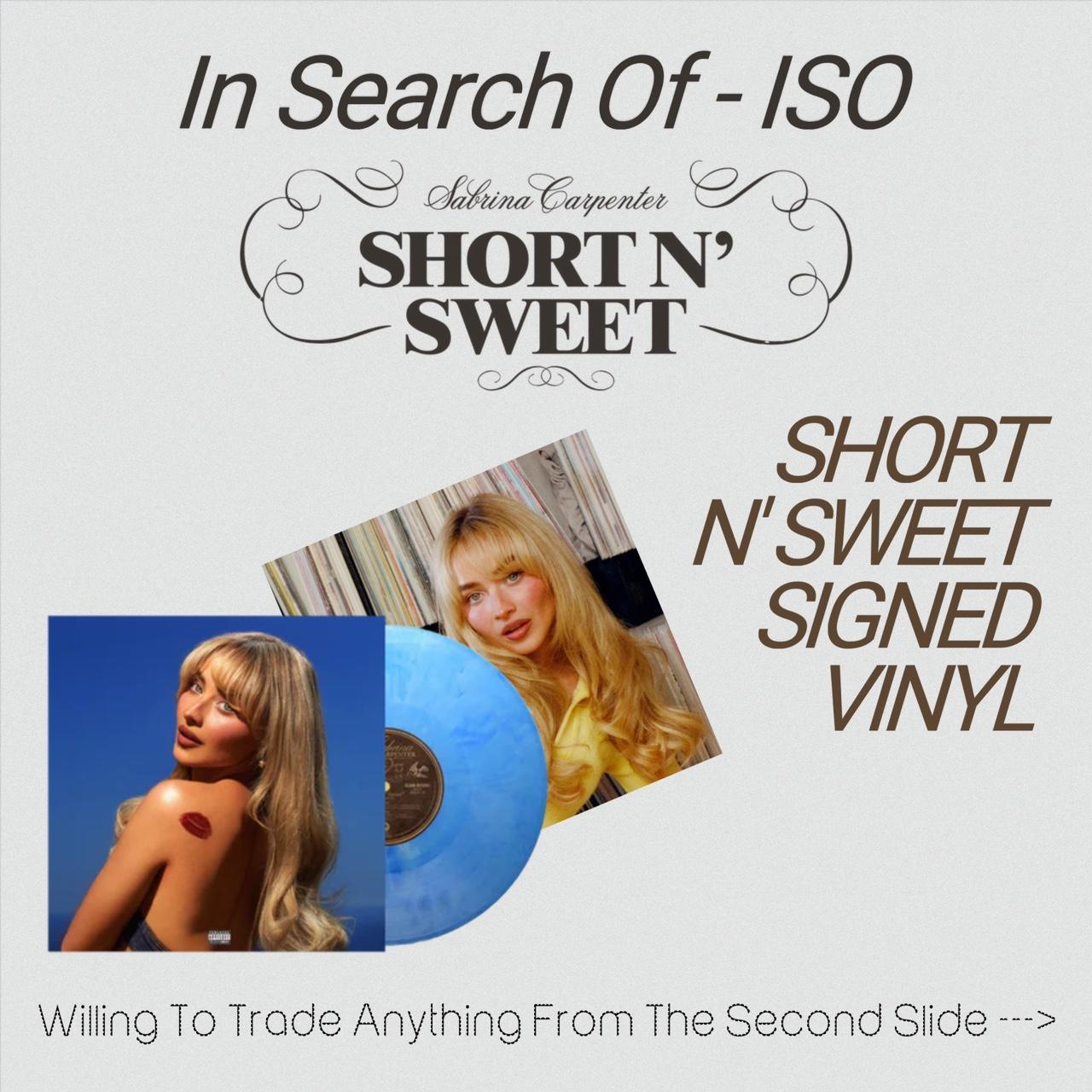 ISO signed sabrina carpenter “Short N” Sweet” Vinyl... - Depop