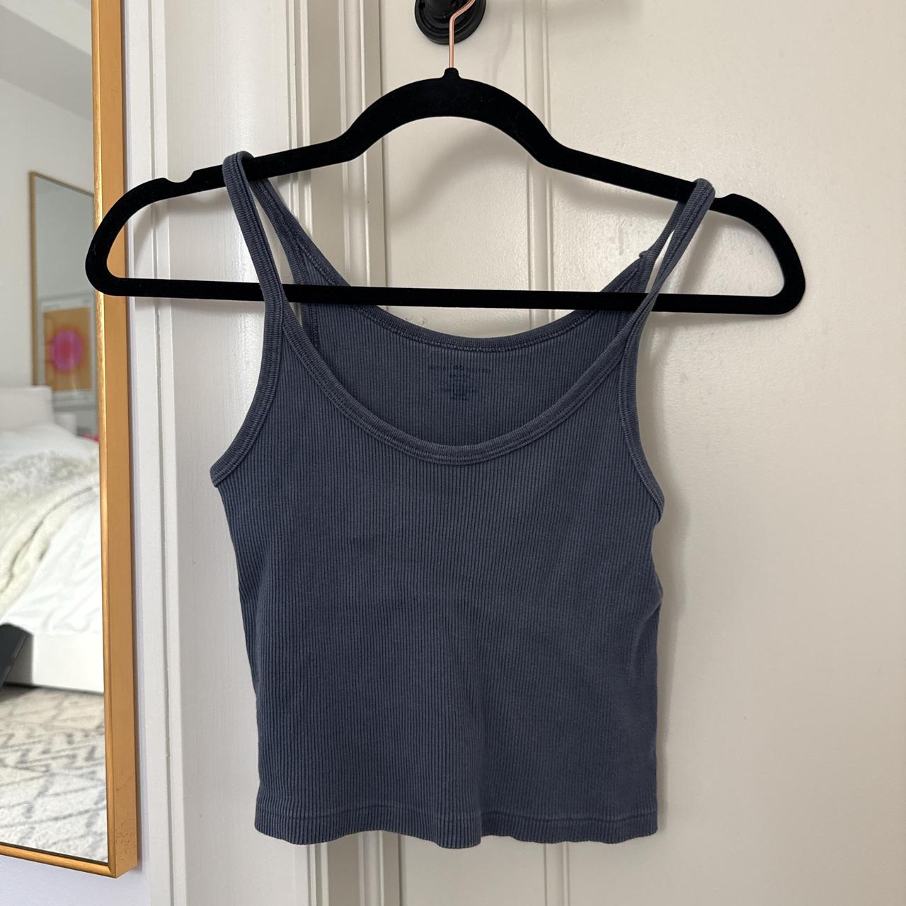 Brandy blue cropped basic tank one size only worn... | Depop
