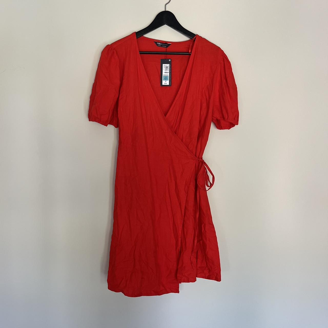 Beautiful red mini wrap dress. Never worn, still... - Depop