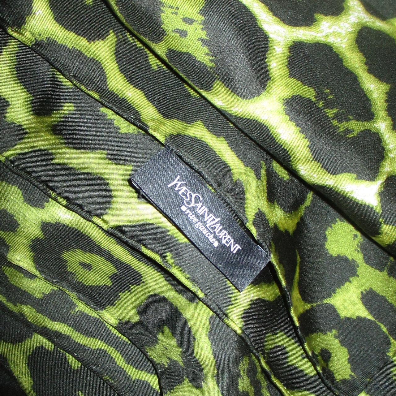 Vintage YSL Green Leopard Print Scarf 🐆💚 Depop
