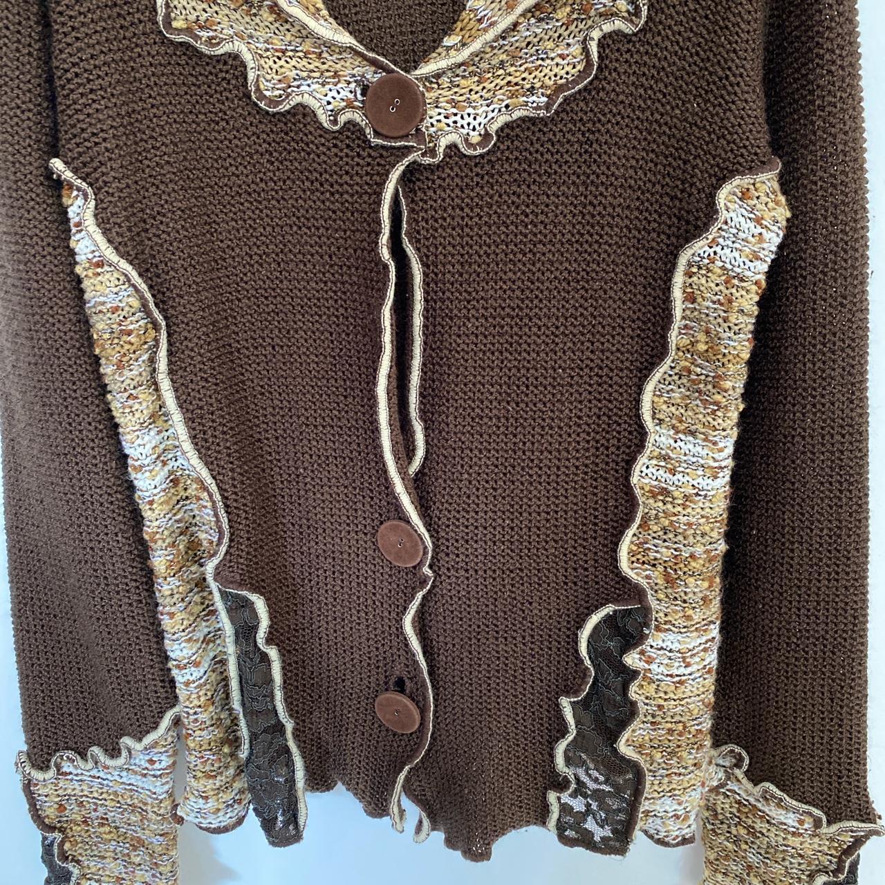 Women's Brown and Cream Cardigan | Depop