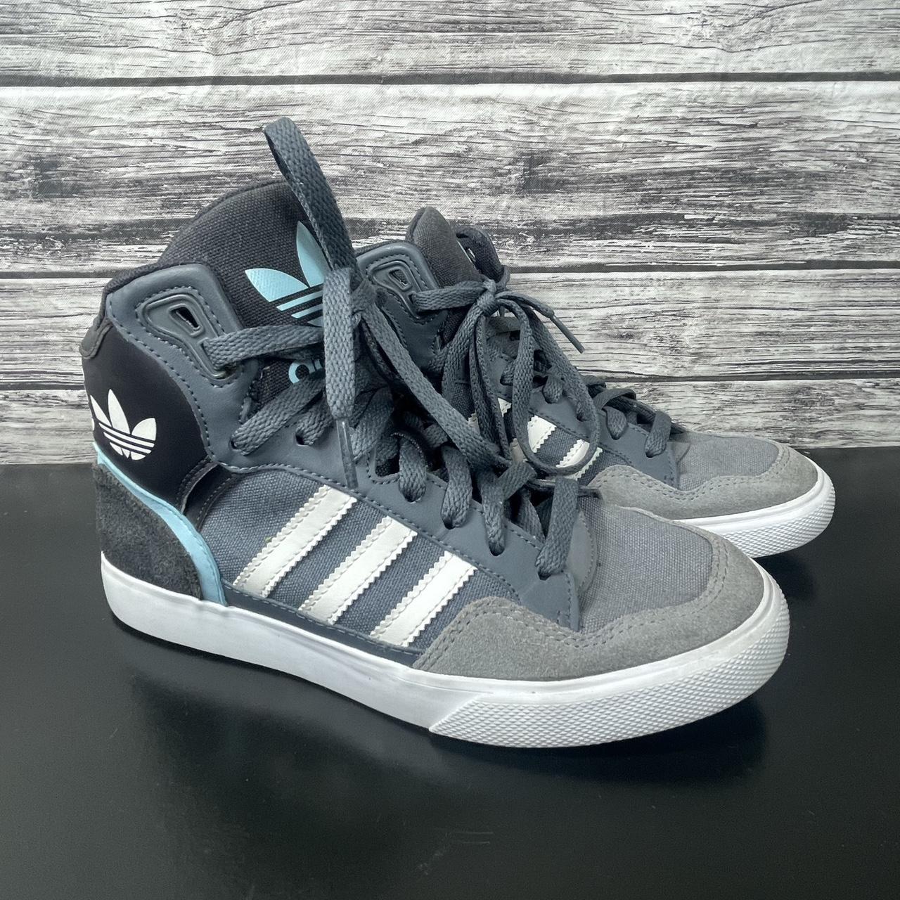 Grey adidas high tops womens best sale