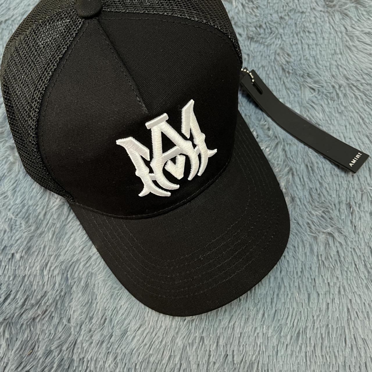 Amiri Front Embroidered Ma Trucker Hat-black brand | Depop