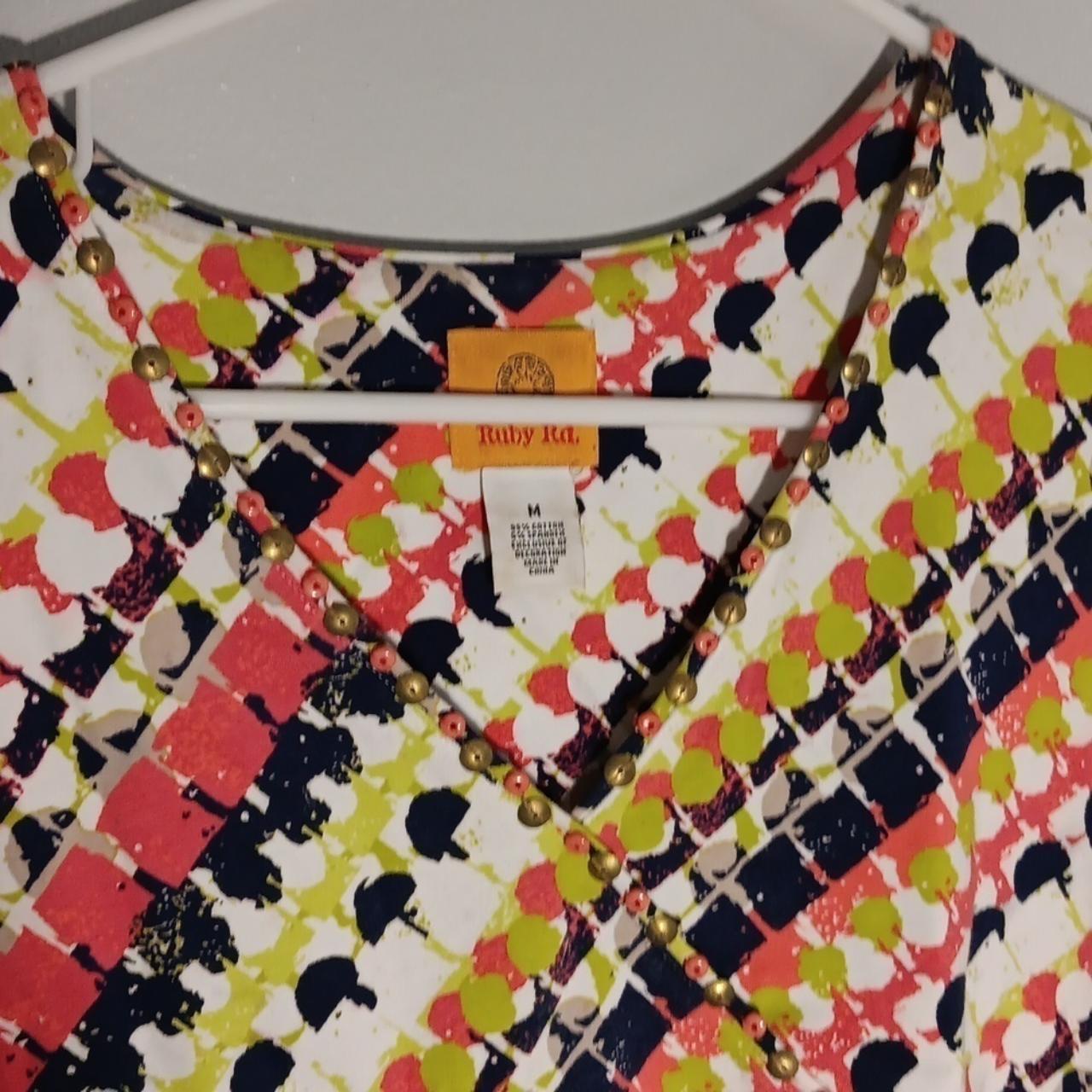 Ruby Rd. Women's Top - Pink/Green - M – "RUBY RD.… - image 2