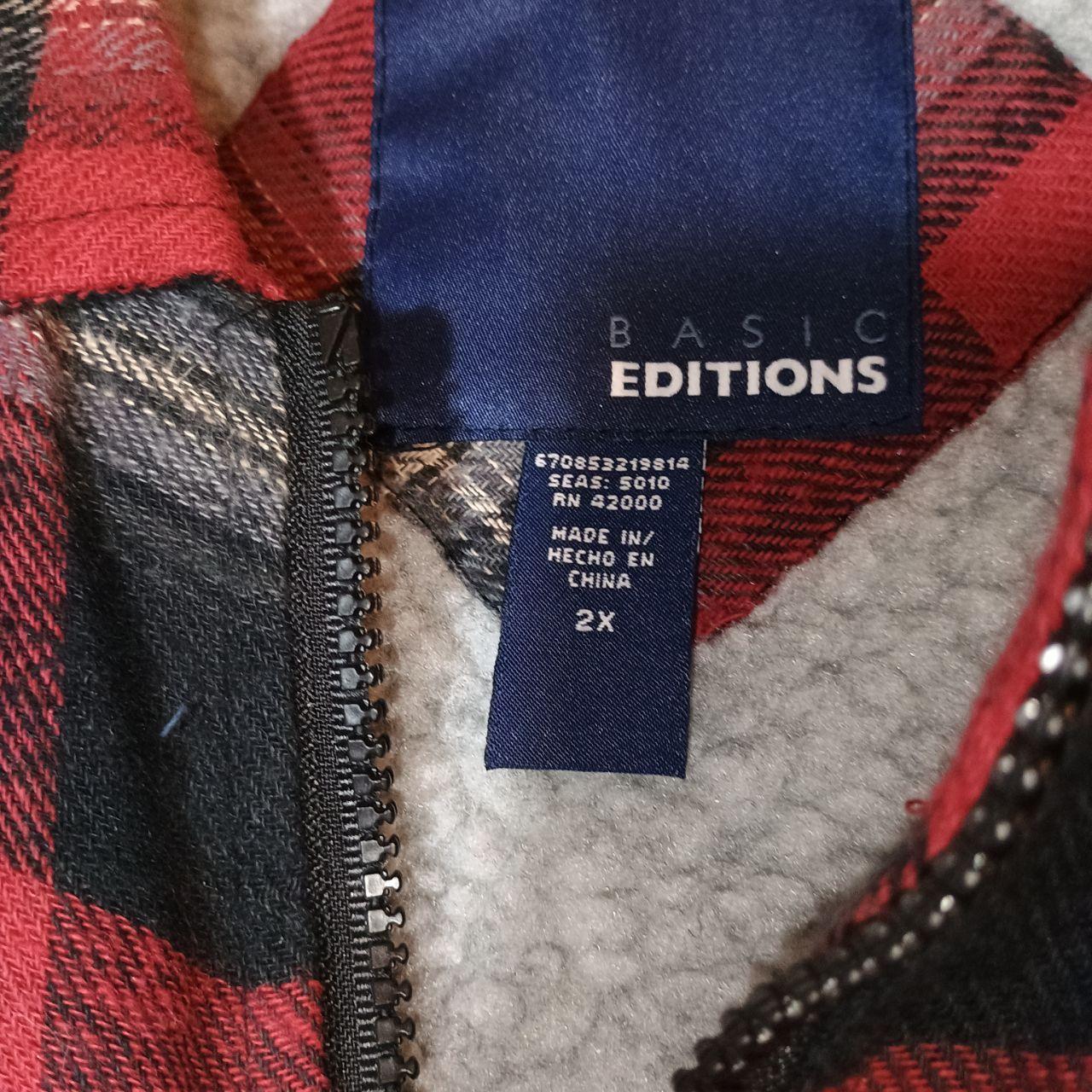 Basic Editions Men's Shacket Jacket - Red/Multi -… - image 8