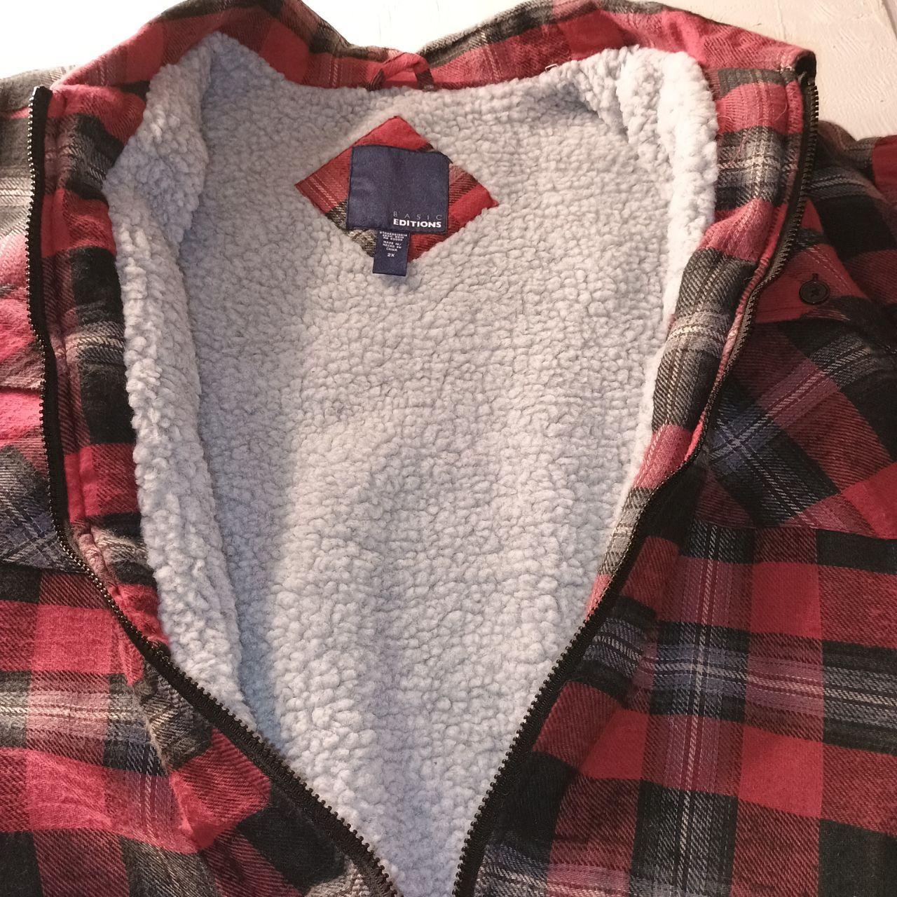 Basic Editions Men's Shacket Jacket - Red/Multi -… - image 5