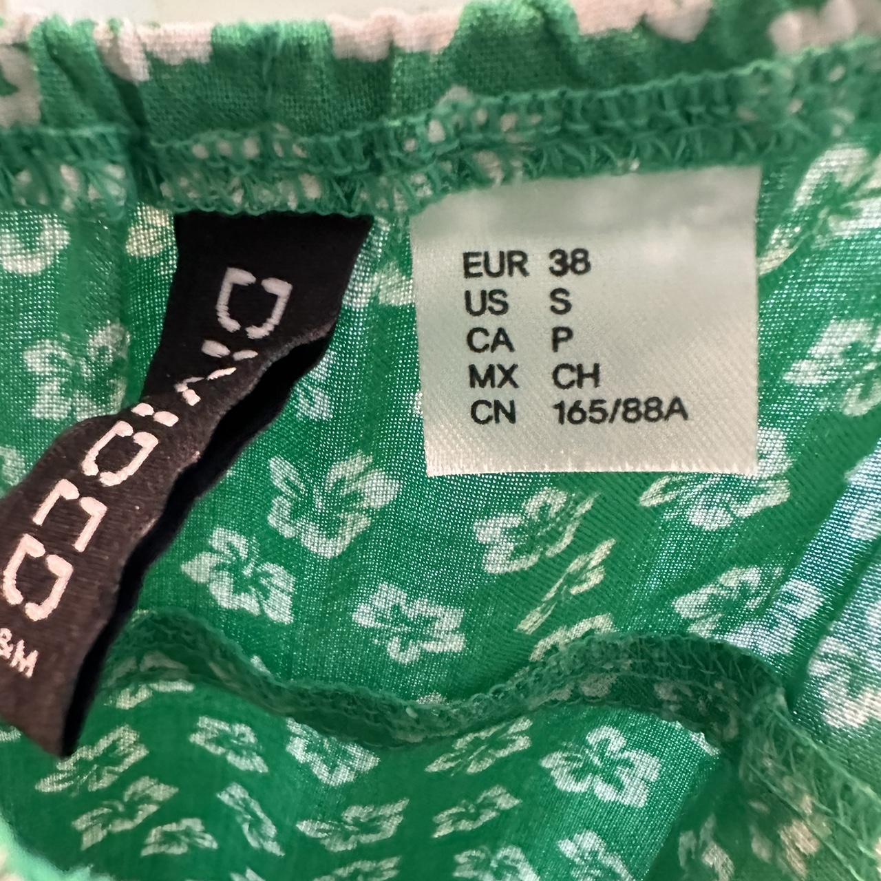 H&M green tropical slip dress Size 10 Tietop... Depop