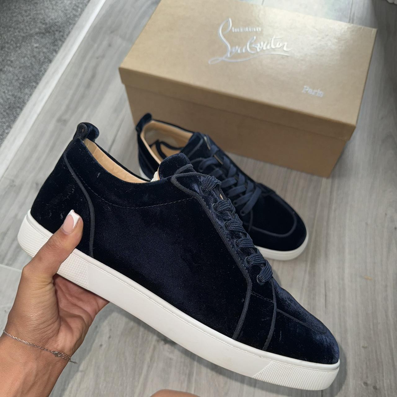 Rantulow orlato flat velvet louboutins, worn Depop