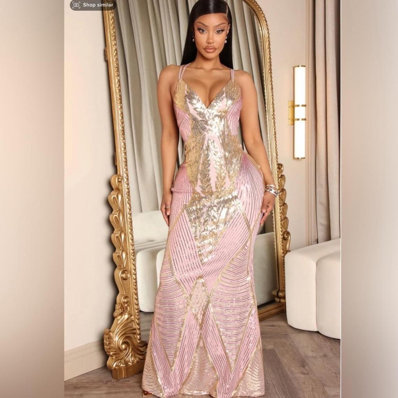 Fashion nova rose gold dresses best sale